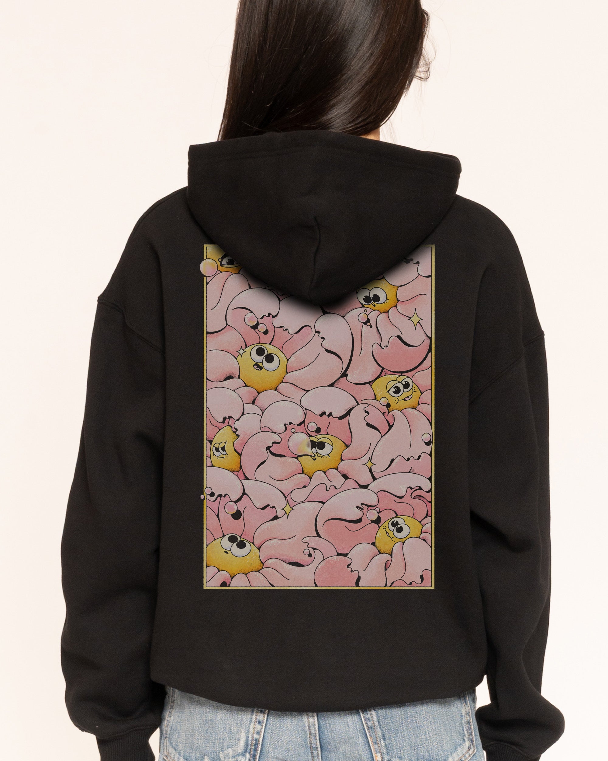 Bubble Blossom Black Hoodie