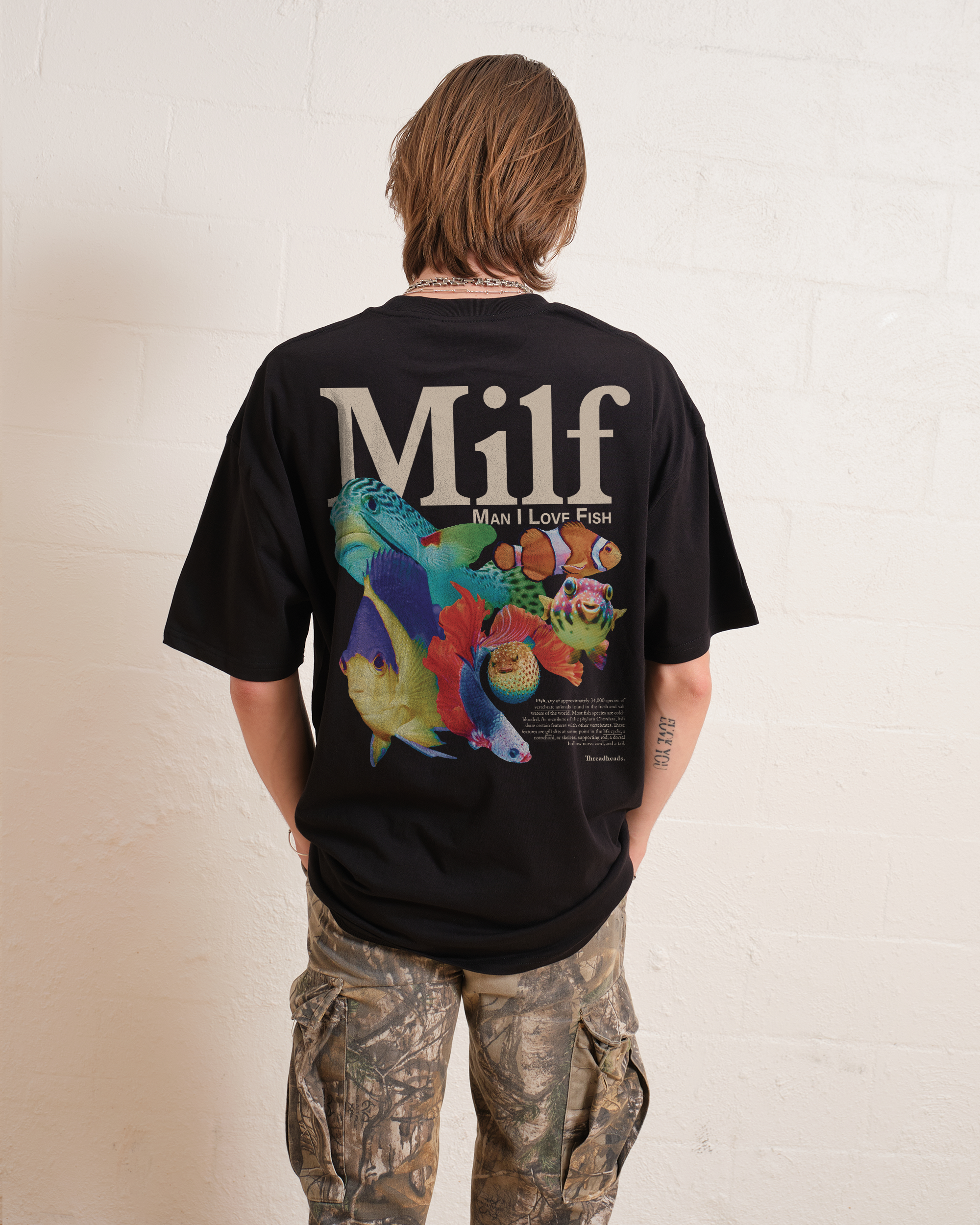 Man I Love Fish Front and Back T-Shirt Australia Online