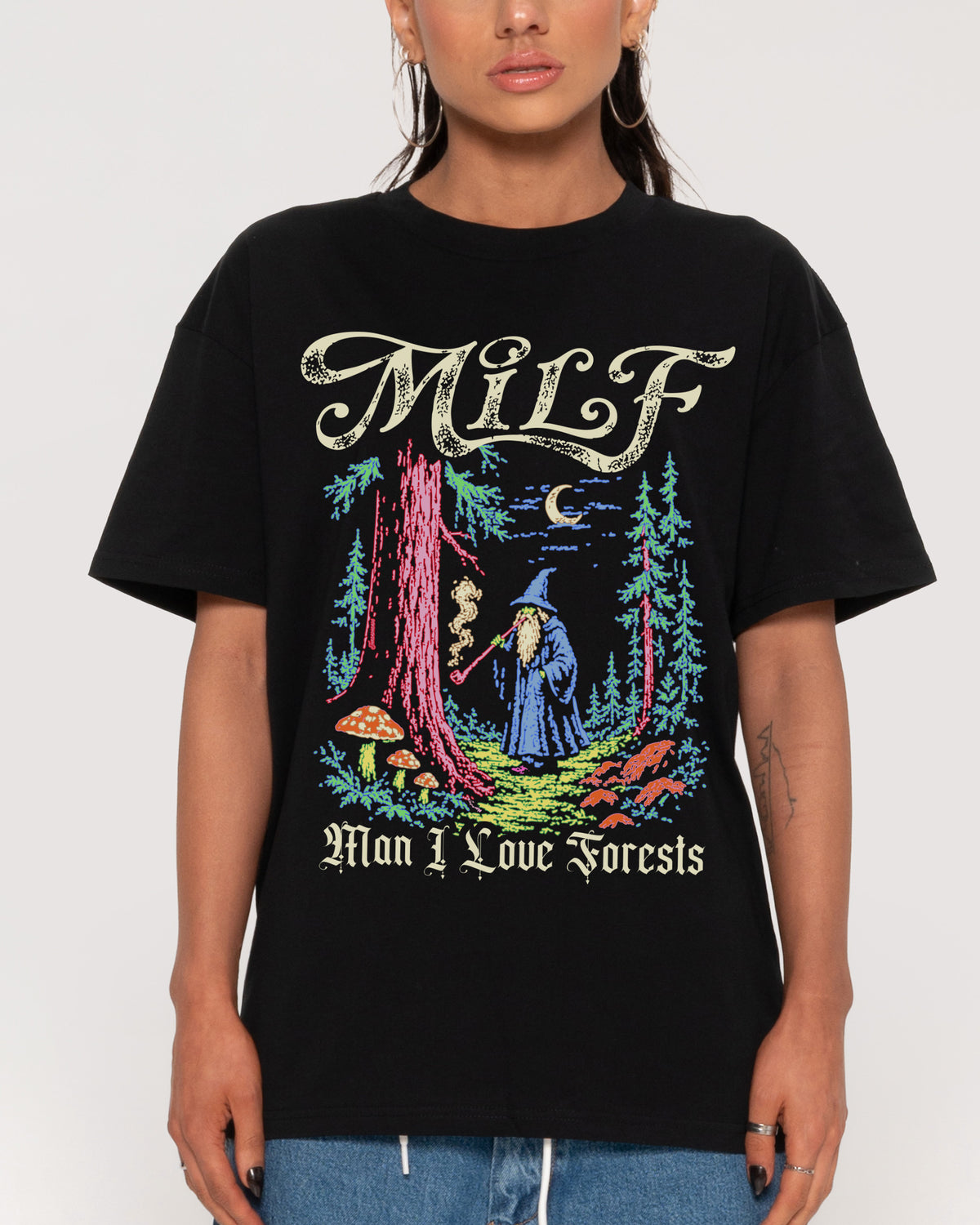 Man I Love Forests Black T-Shirt
