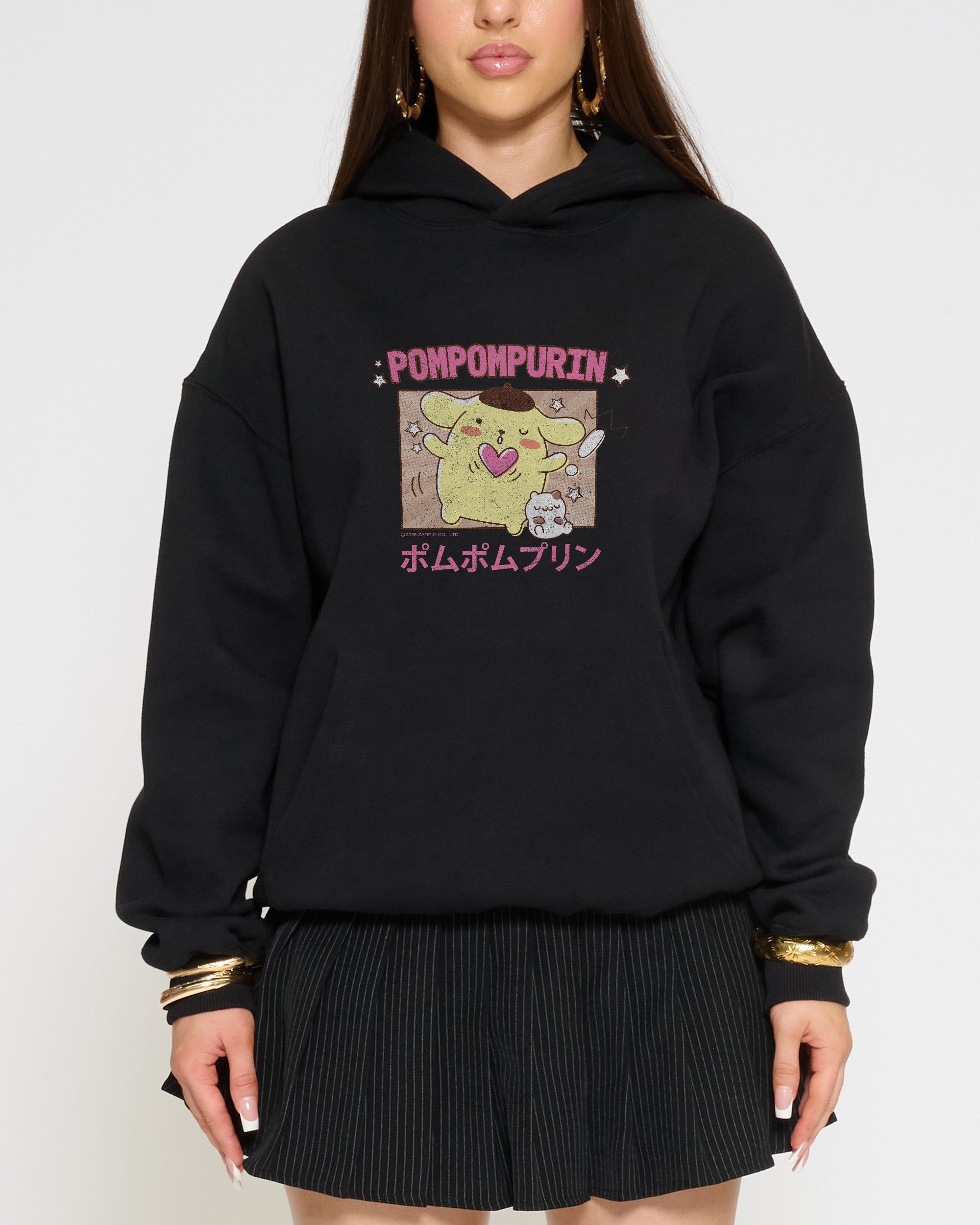 Pompompurin Kawaii Hoodie Official Hello Kitty and Friends collab Threadheads