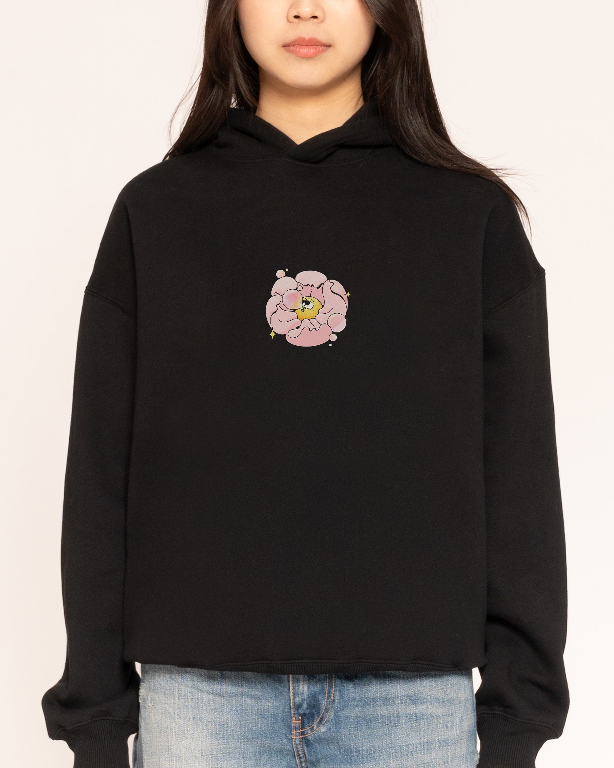 Bubble Blossom Black Hoodie