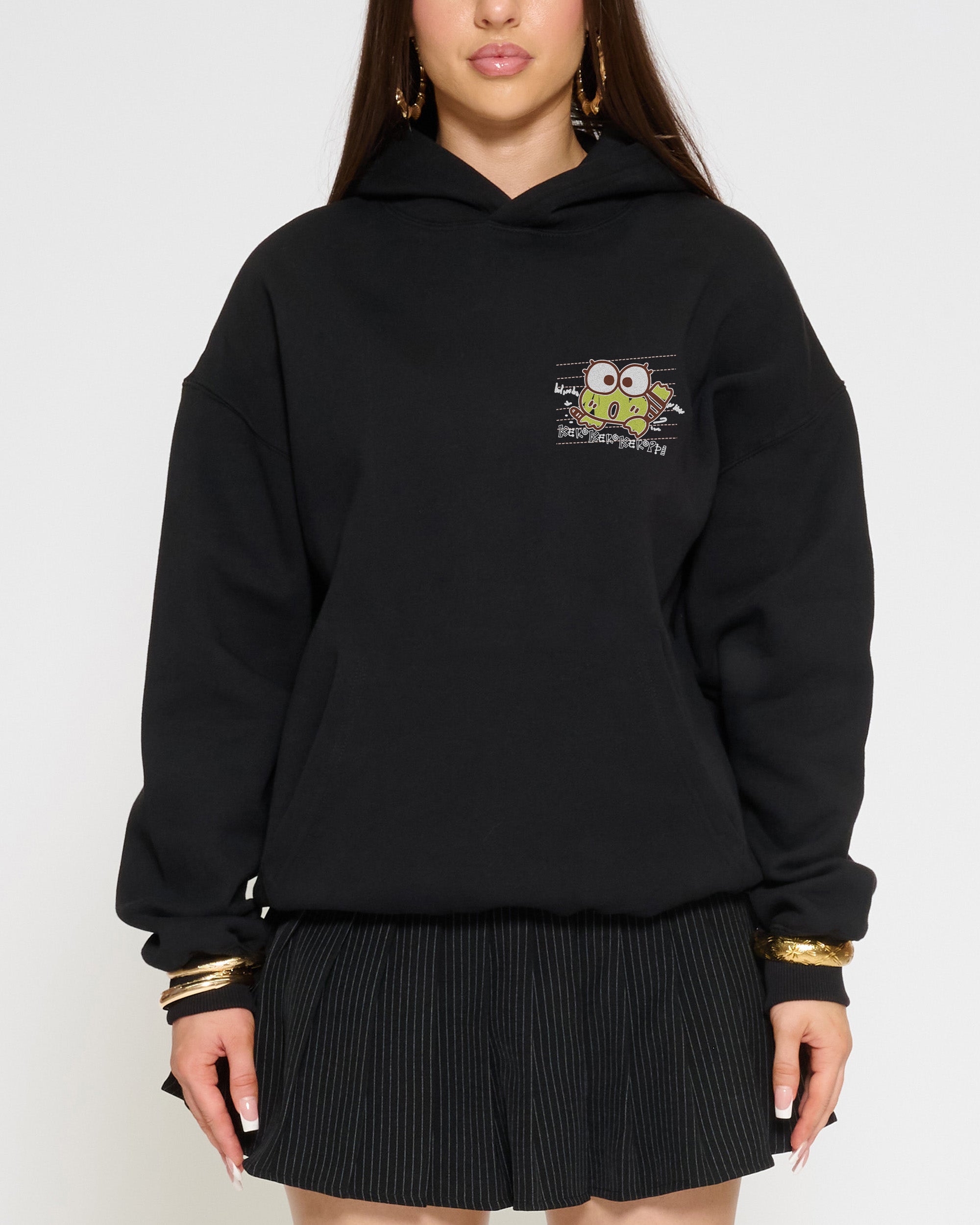 Keroppi Scribble Hoodie Official Hello Kitty and Friends collab Threadheads