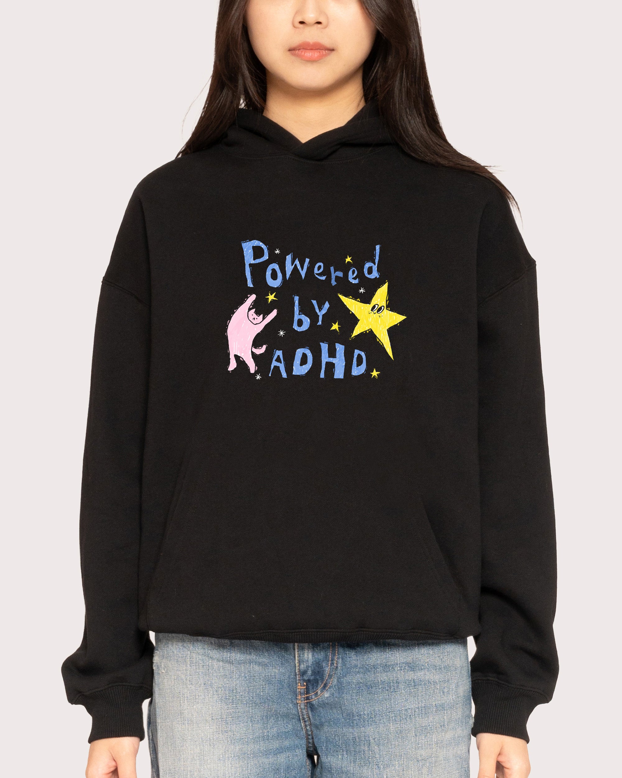 Powered by ADHD Black Hoodie