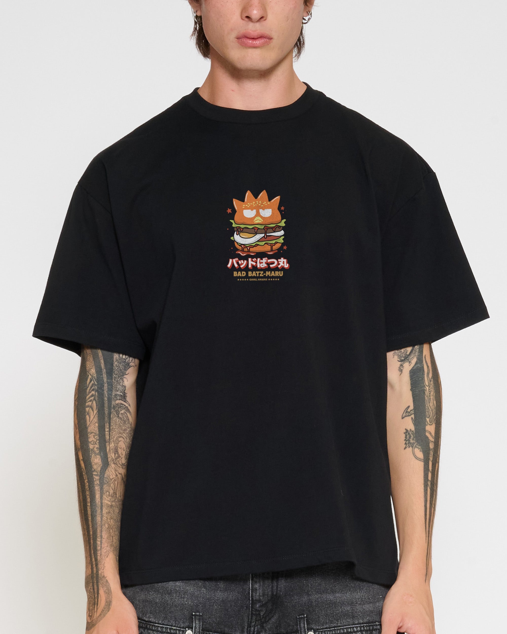 Bad Badtz-Maru Burger Oversized Tee Official Hello Kitty and Friends collab Threadheads