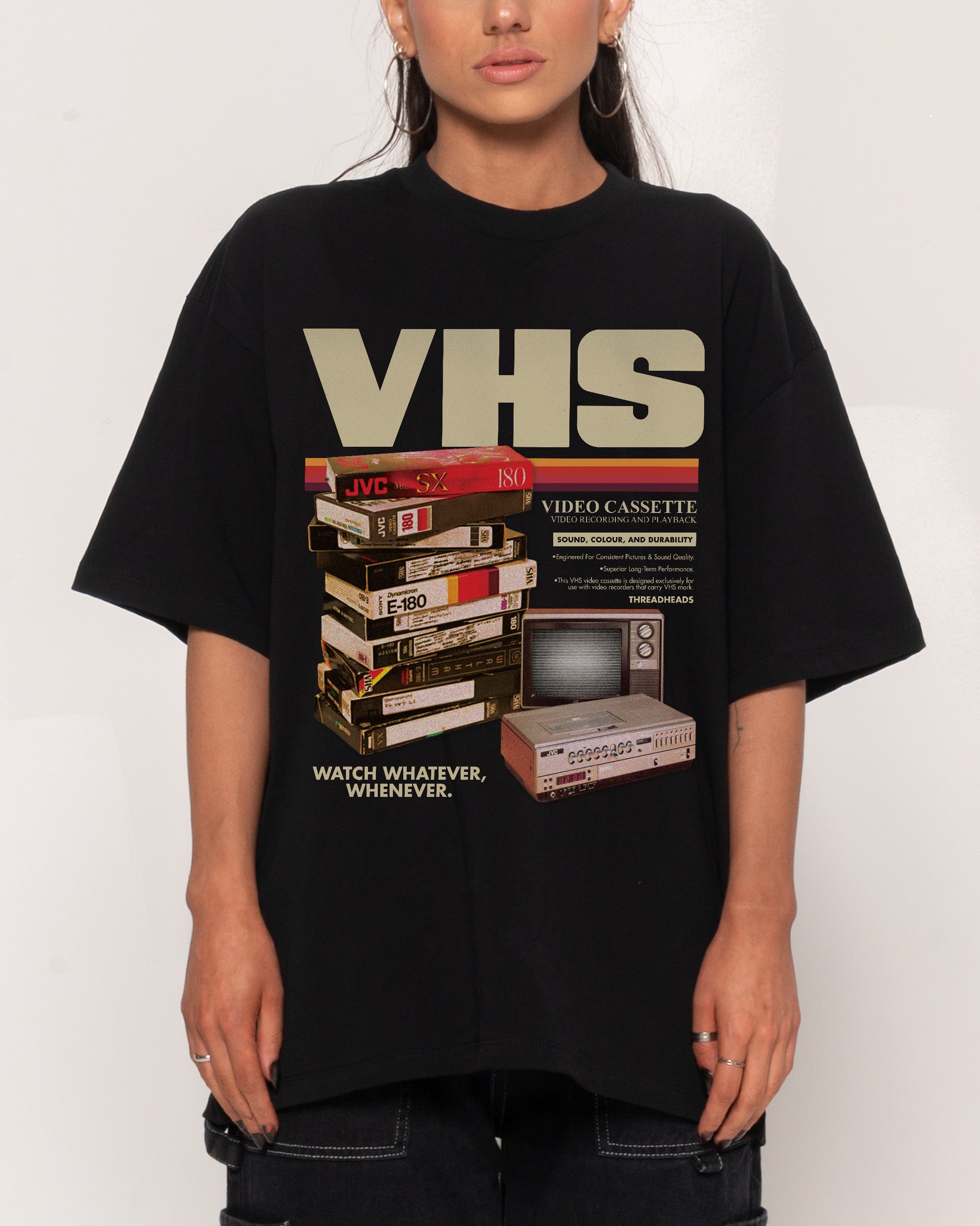 Vintage VHS Tapes Oversized Tee – view 2