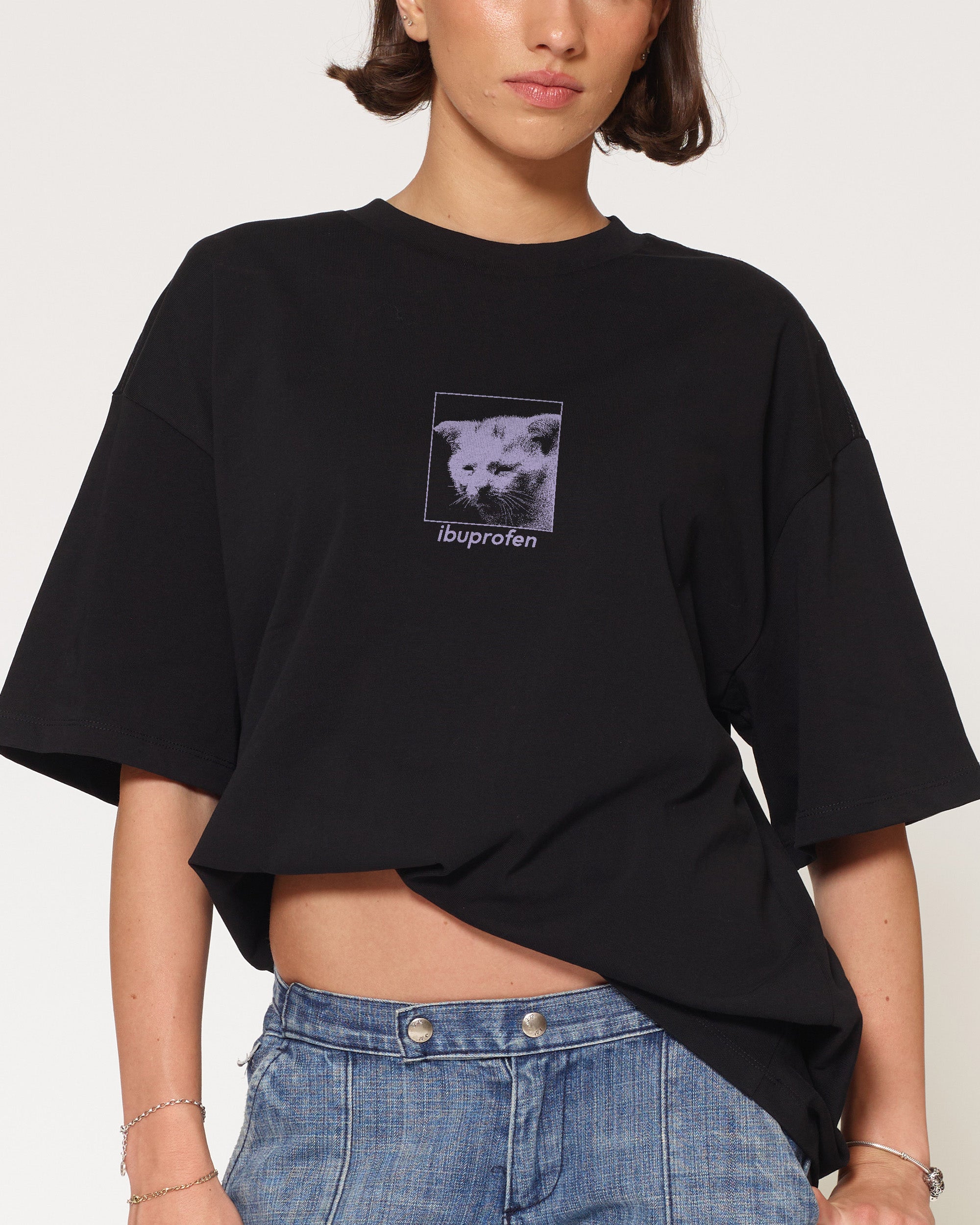 Ibuprofen Black Oversized Tee