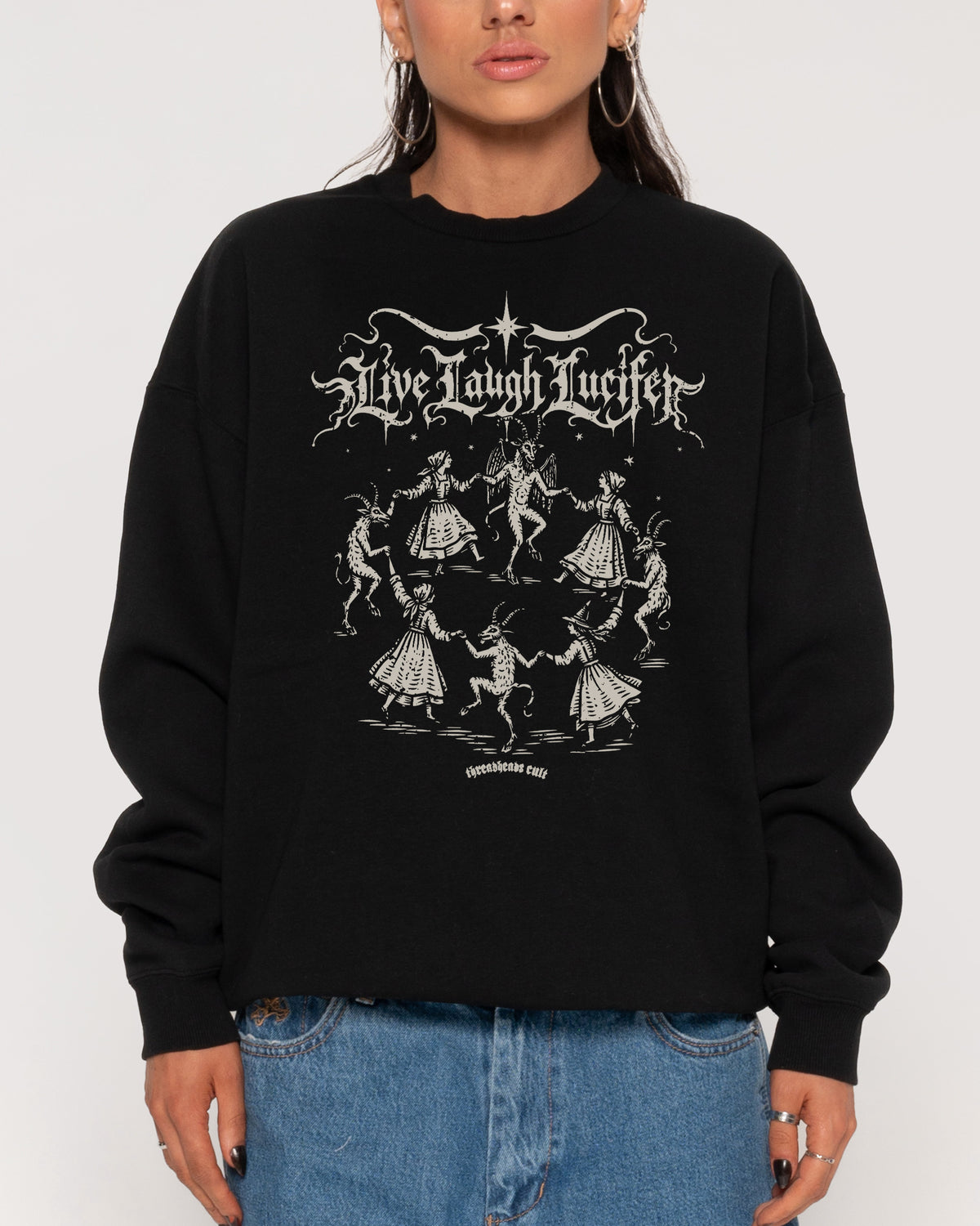 Life Live Laugh Lucifer Black Sweatshirt