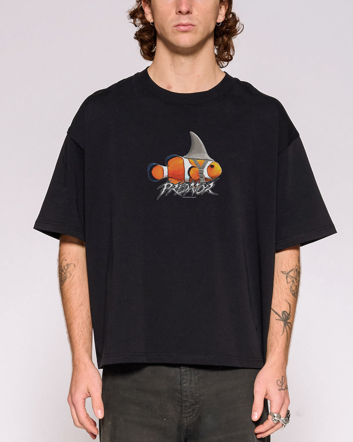 Predator Black Oversized Crop Tee