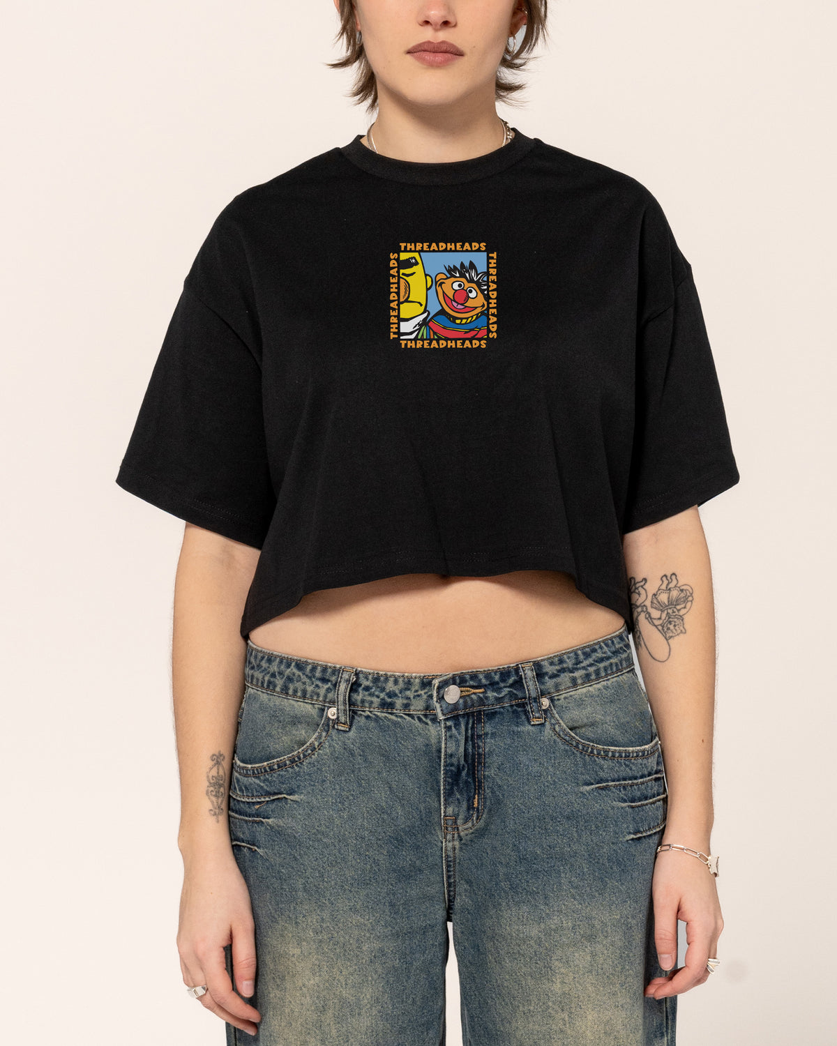 Bert And Ernie Driving Me Bananas Crop Tee