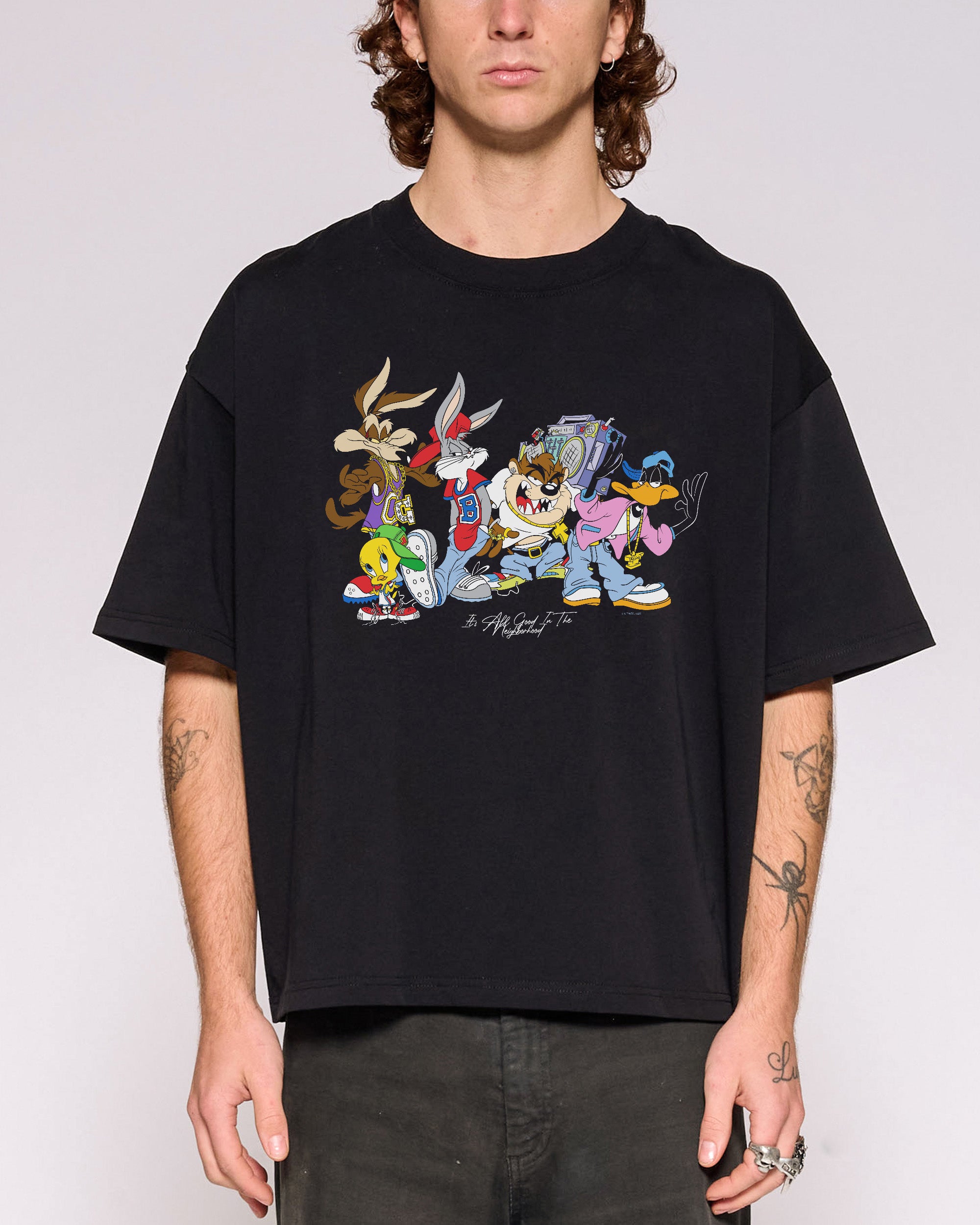 It’s All Good in the Neighborhood Oversized Crop Tee