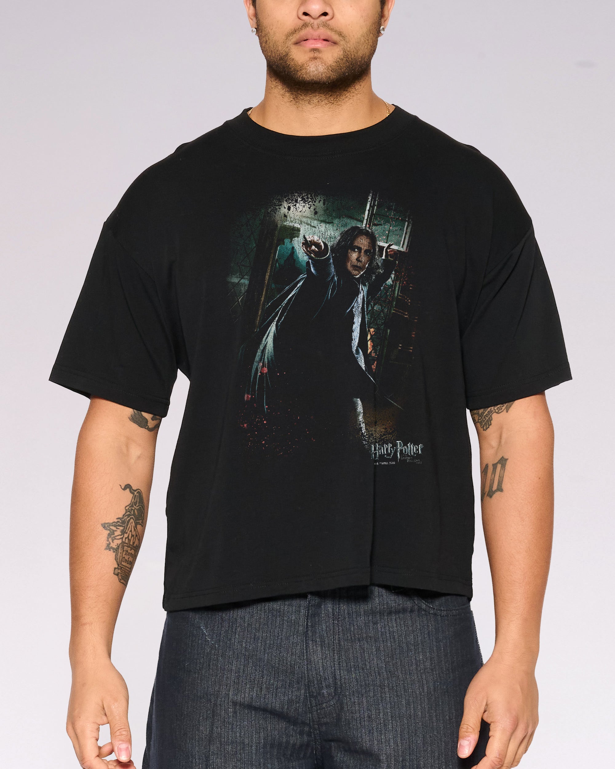 Snape Black Oversized Crop Tee