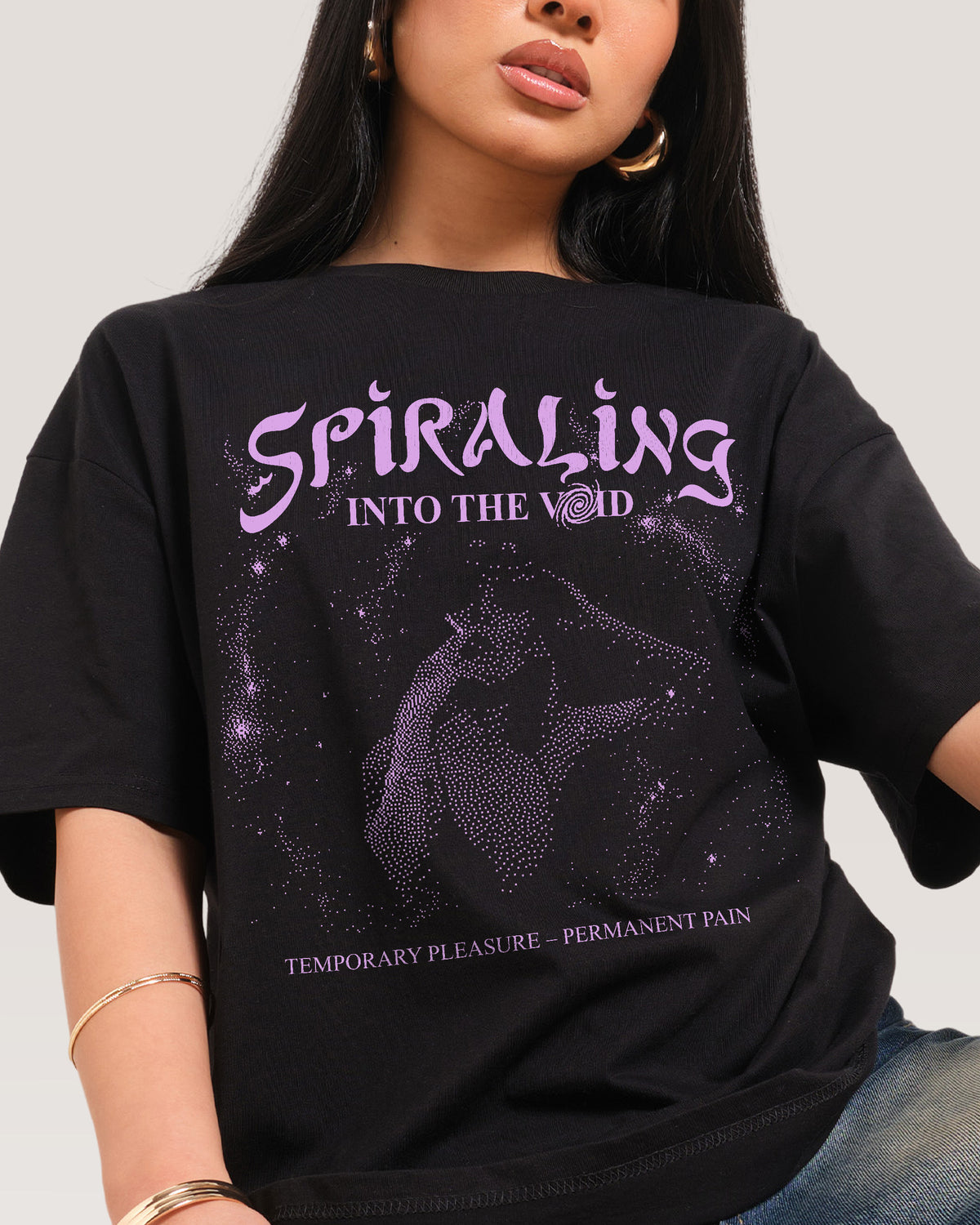 Spiralling Into the Void Black T-Shirt