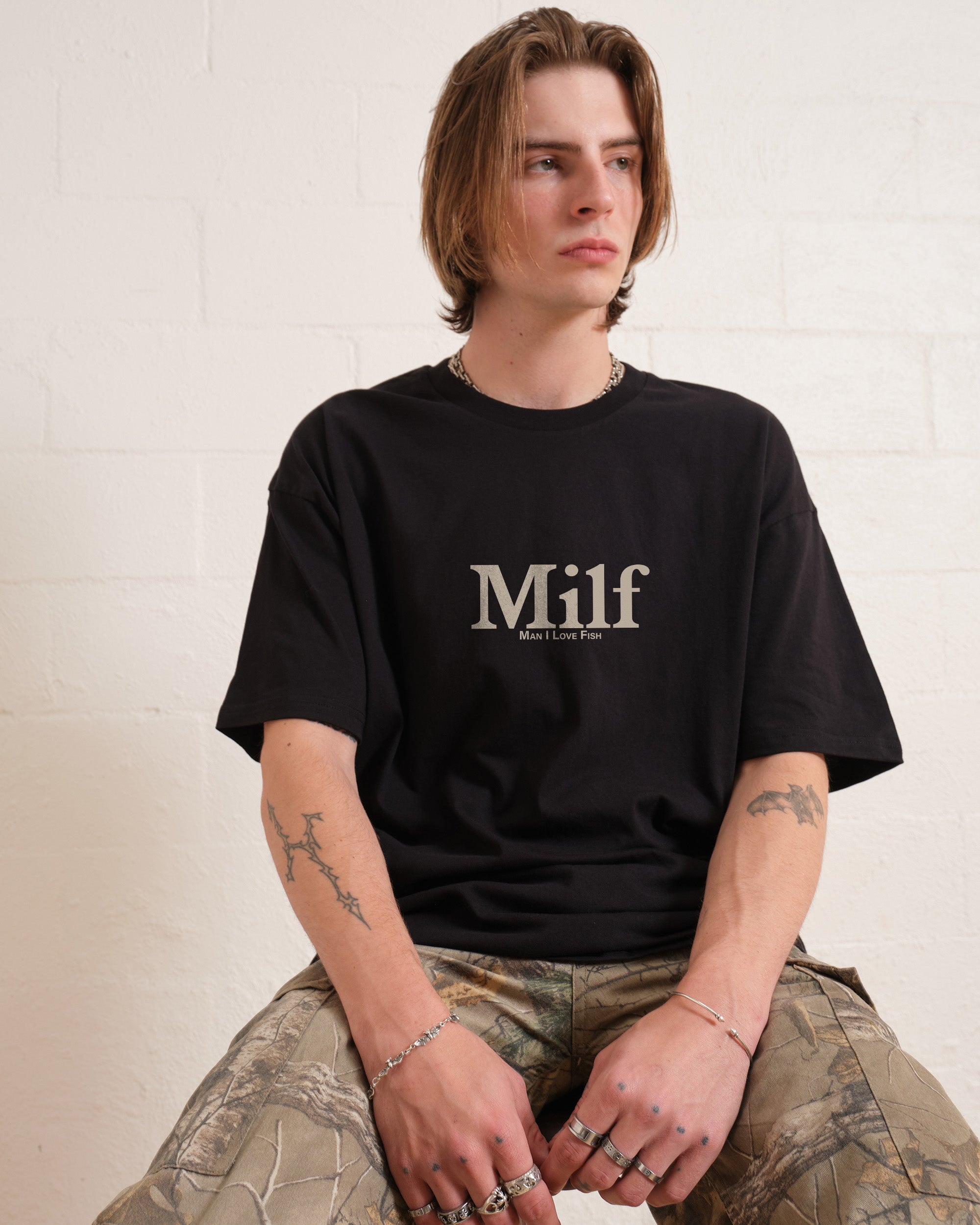 Man I Love Fish Front and Back T-Shirt Australia Online