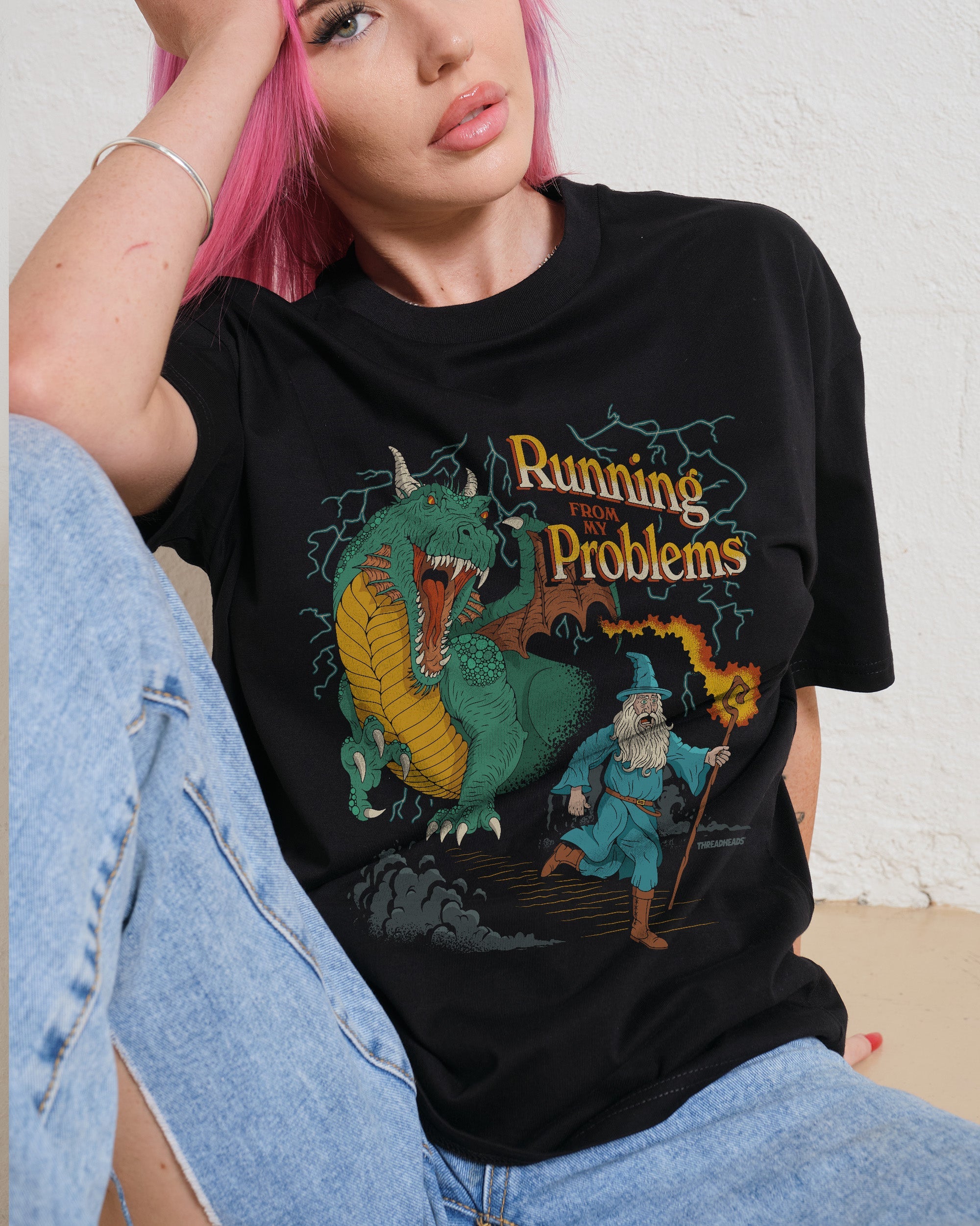 Running From My Problems Dragon T-Shirt Australia Online