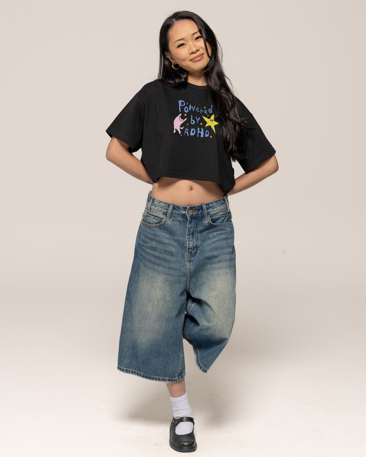 Powered by ADHD Crop Tee