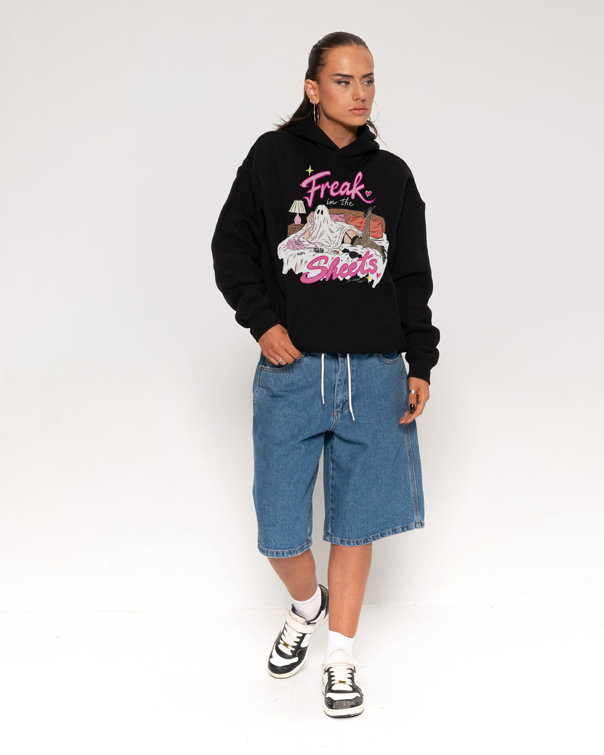 Freak in the Sheets Ghost Black Hoodie