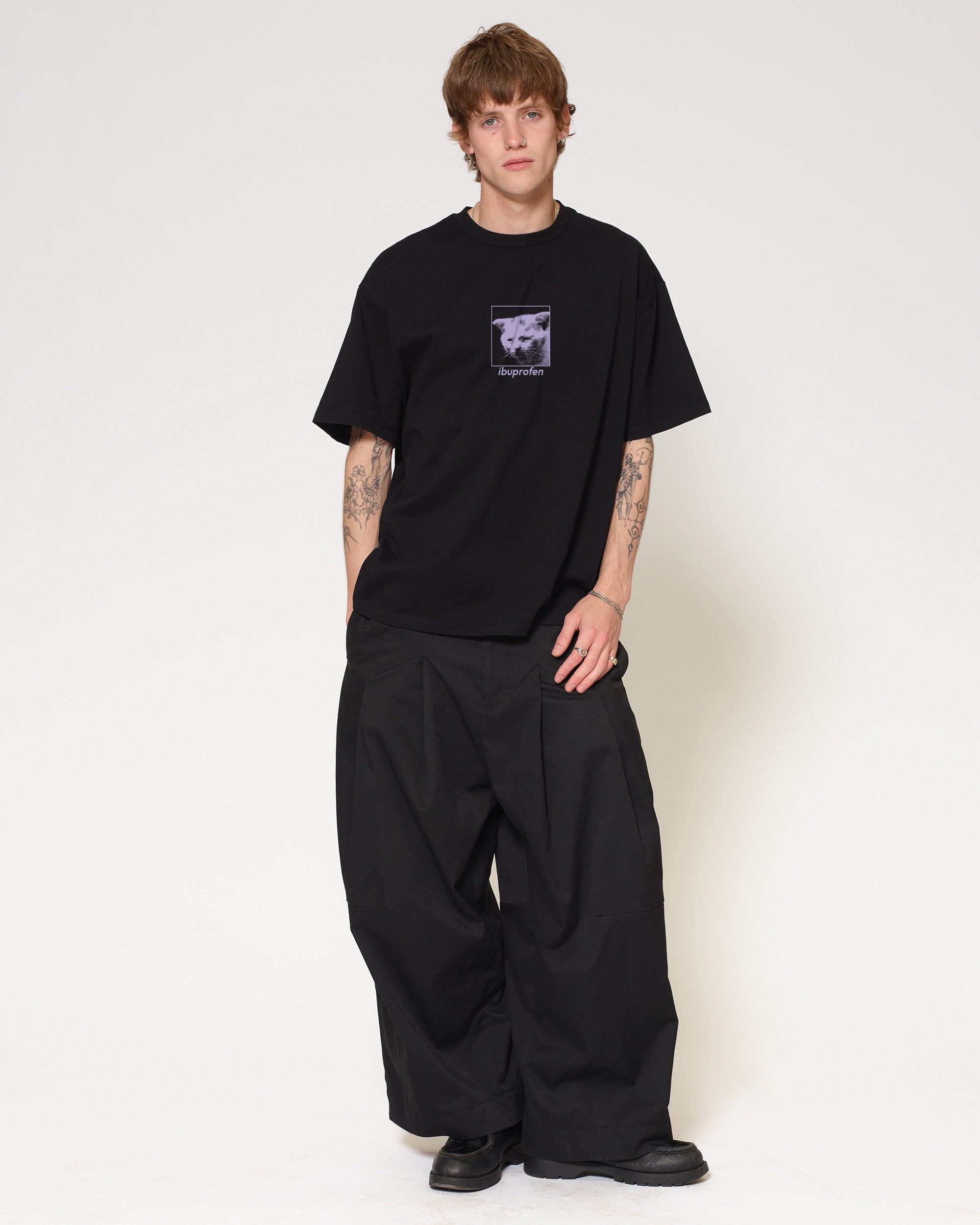 Ibuprofen Black Oversized Tee
