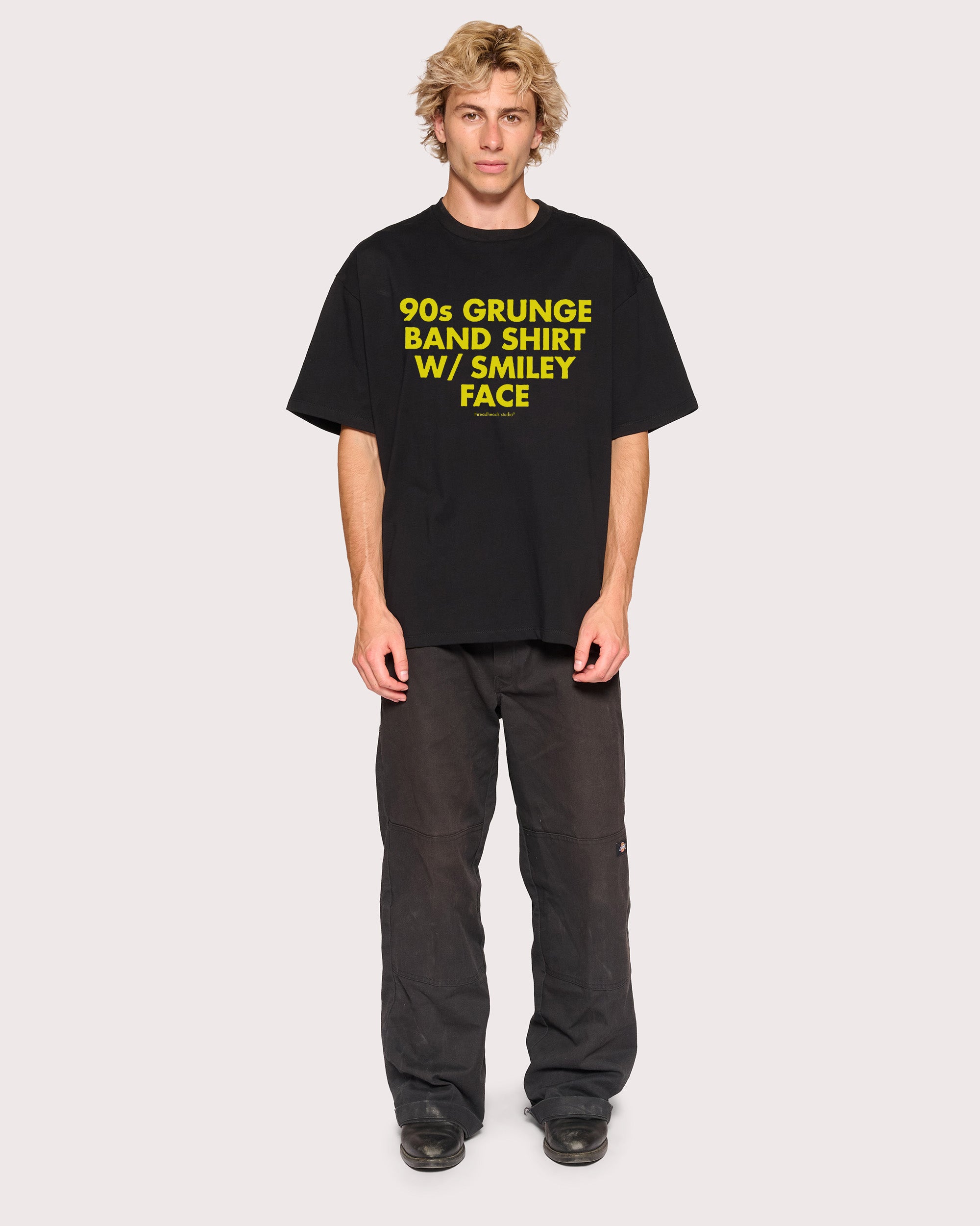 90s Grunge Black Oversized Tee