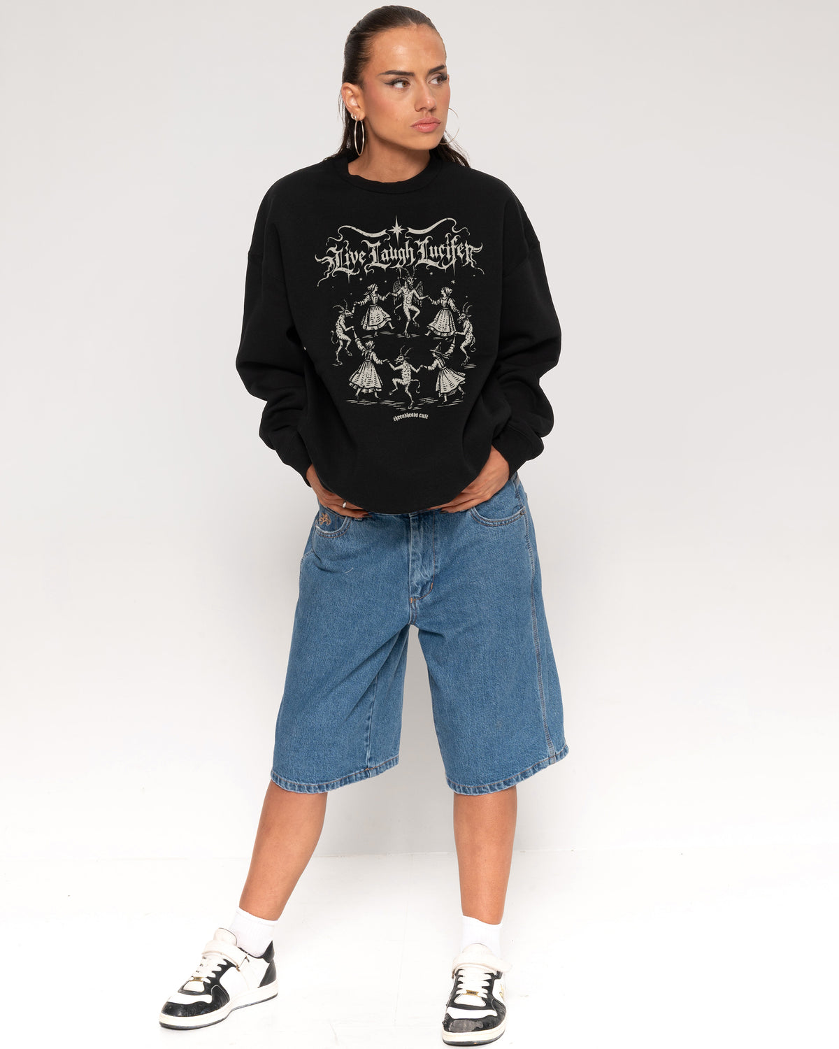 Life Live Laugh Lucifer Black Sweatshirt