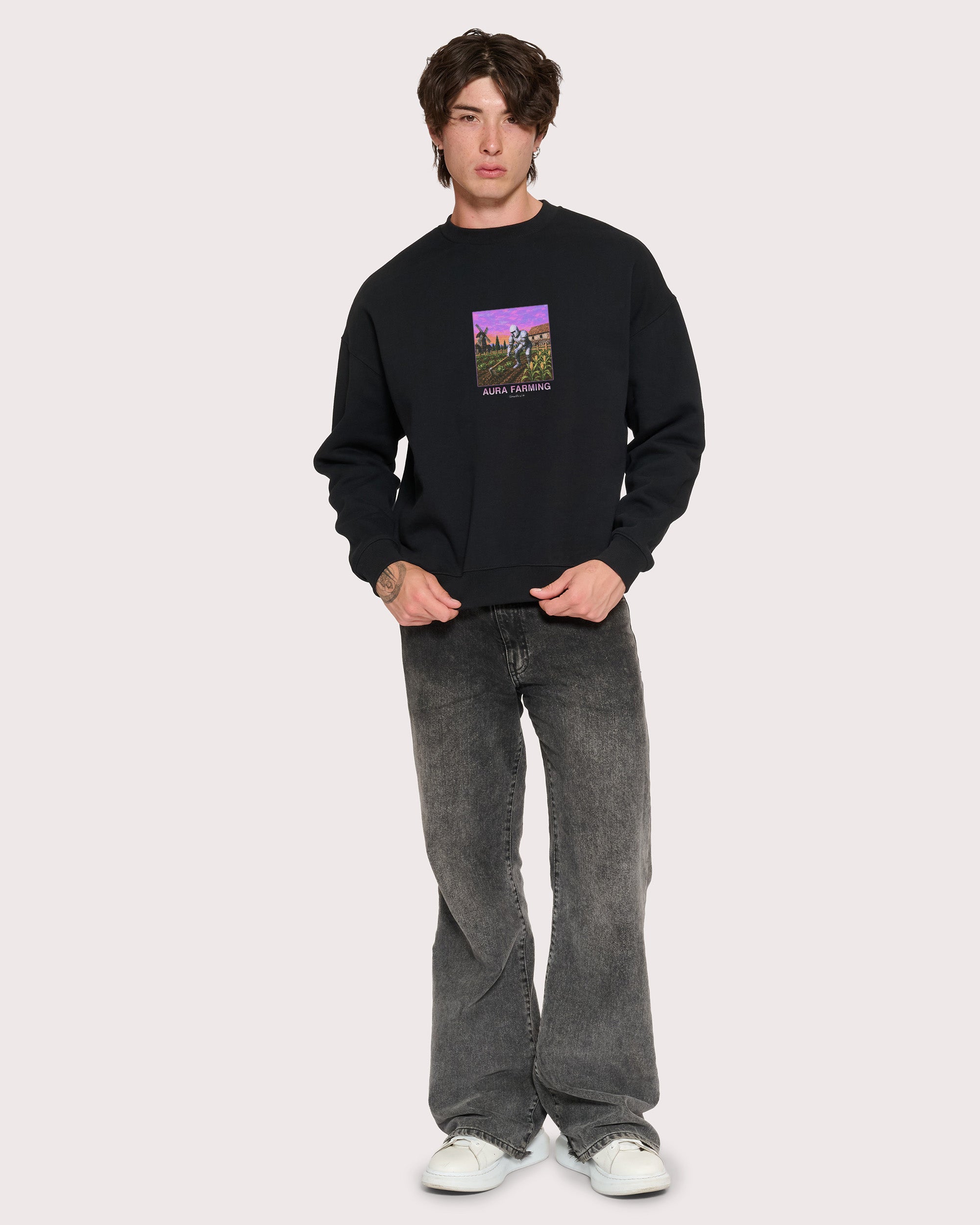Aura Farming Black Sweatshirt