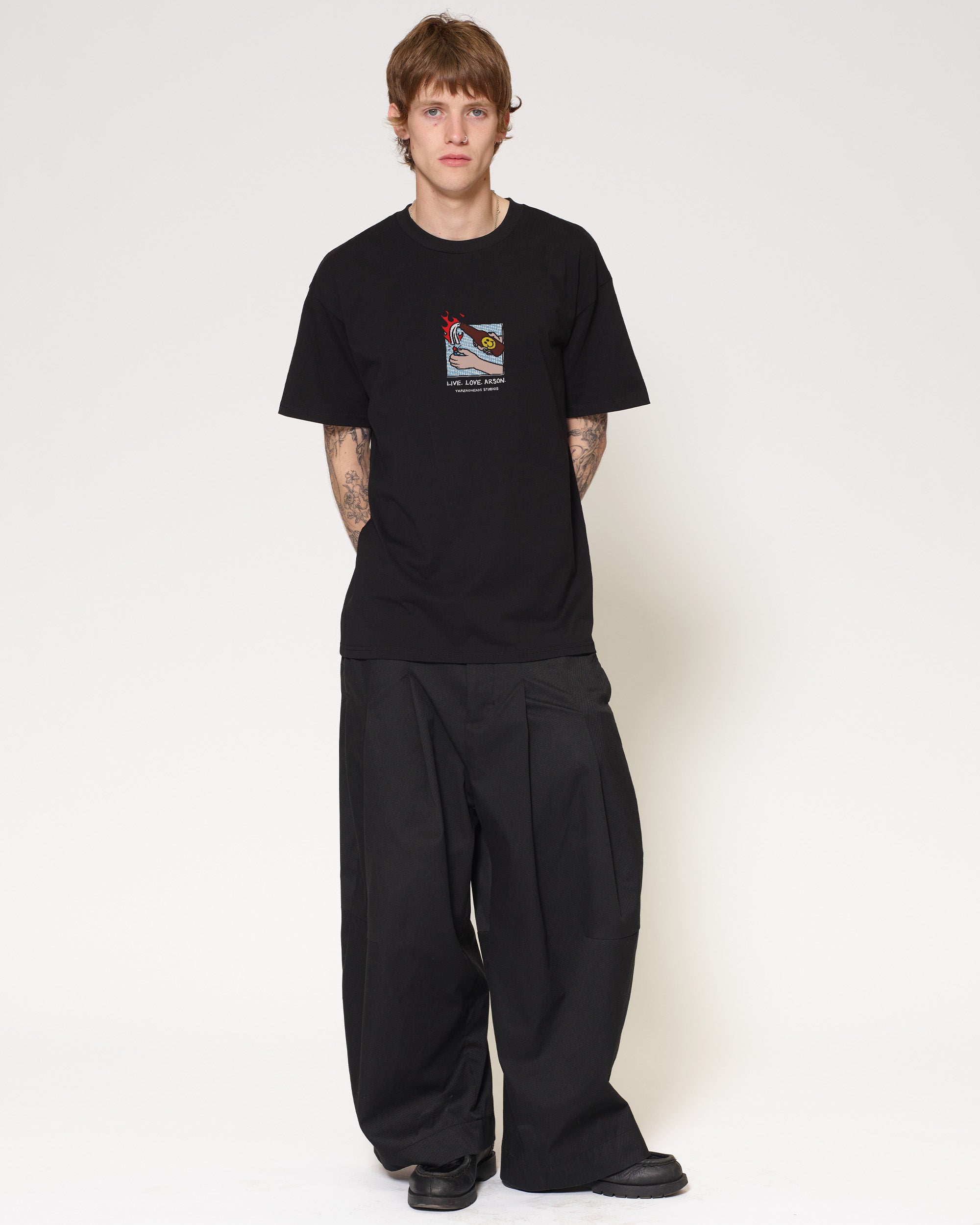 Live. Love. Arson Black T-Shirt