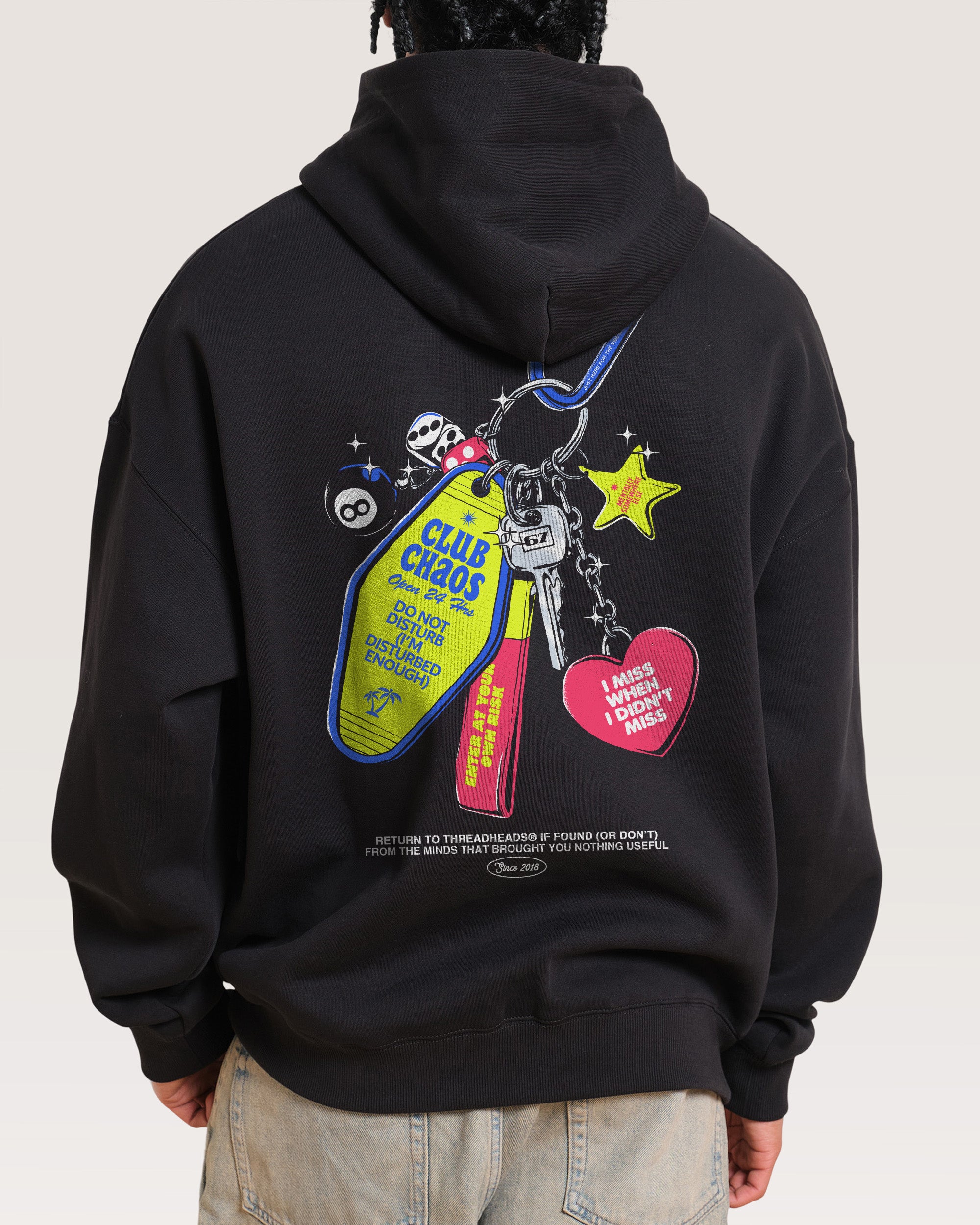 Club Chaos Key Chain Black Hoodie