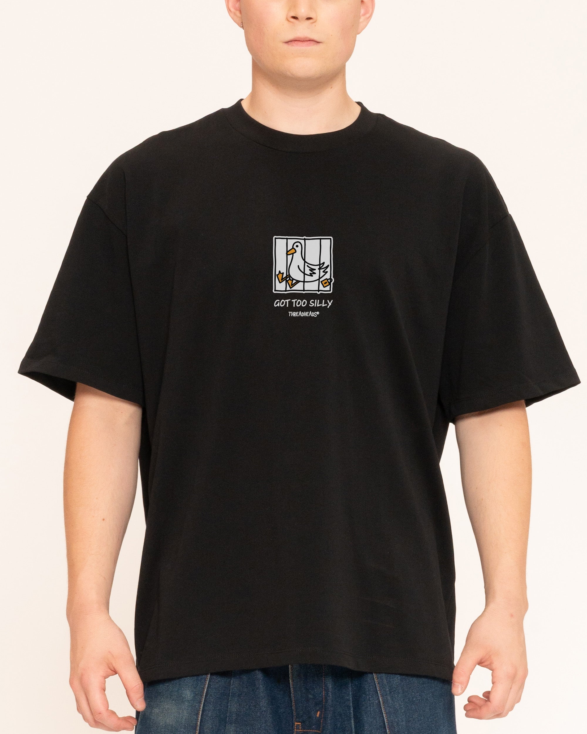 Got too Silly Black Oversized Tee
