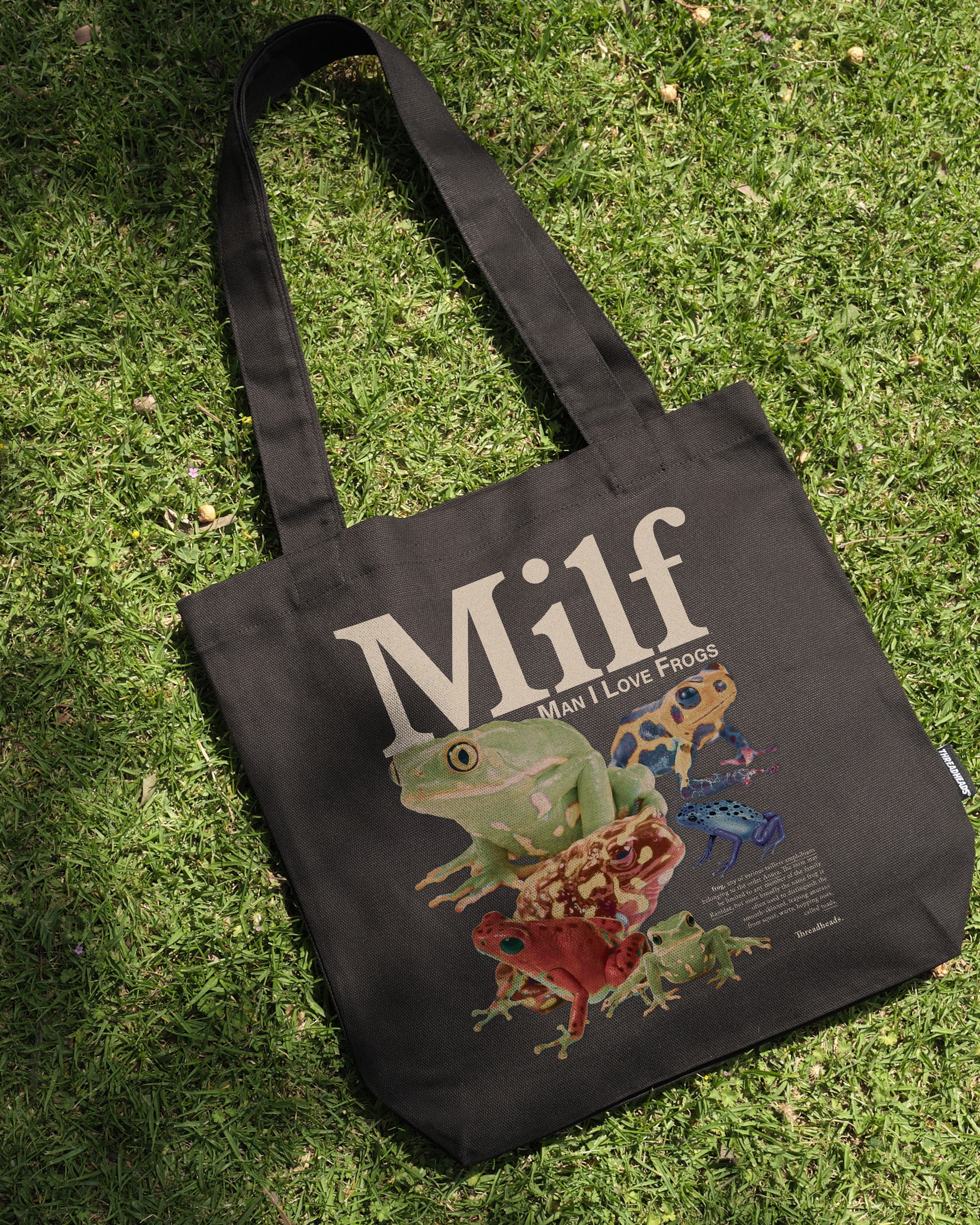 Man I Love Frogs Tote Bag Australia Online Black
