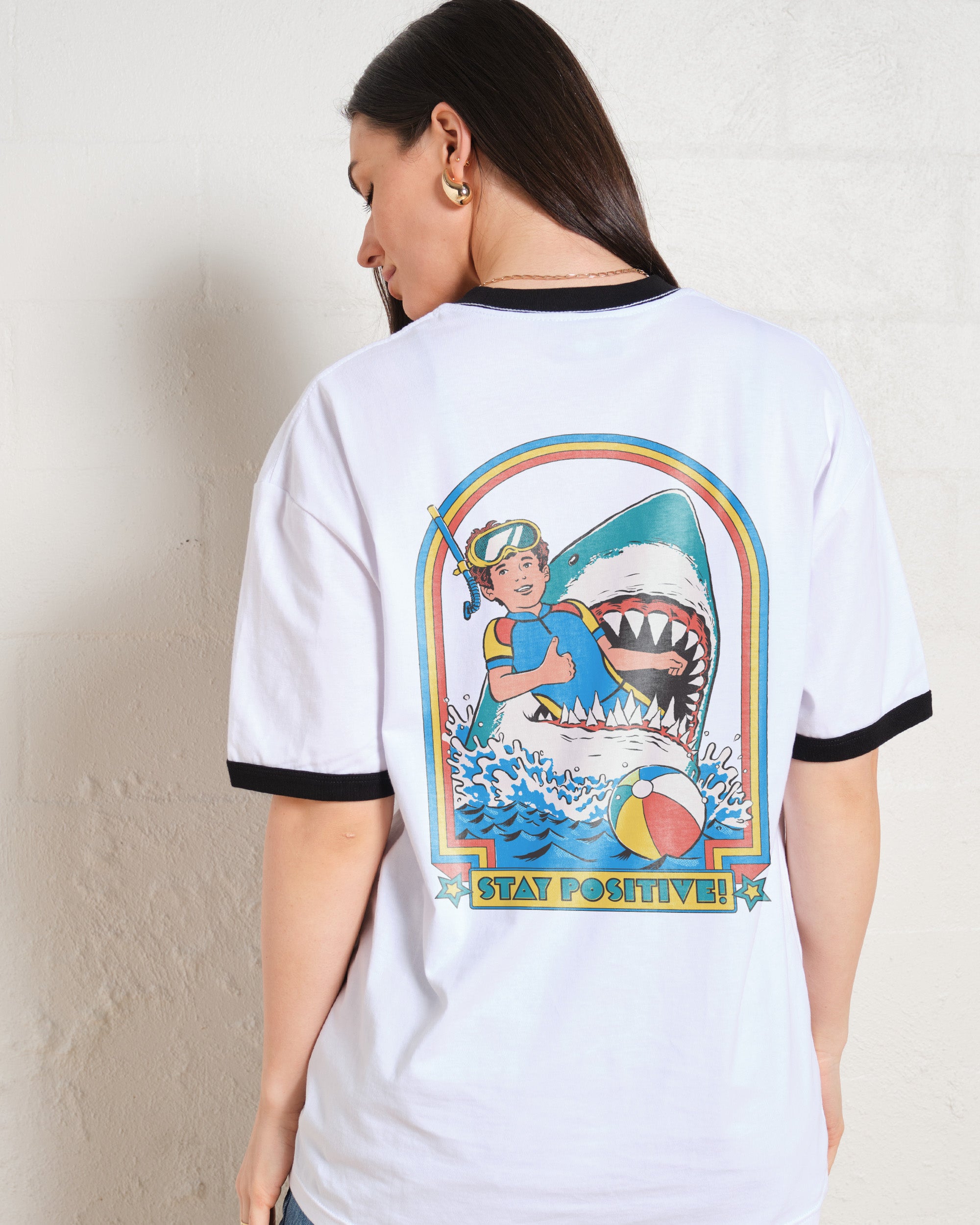Stay Positive Front and Back T-Shirt Australia Online