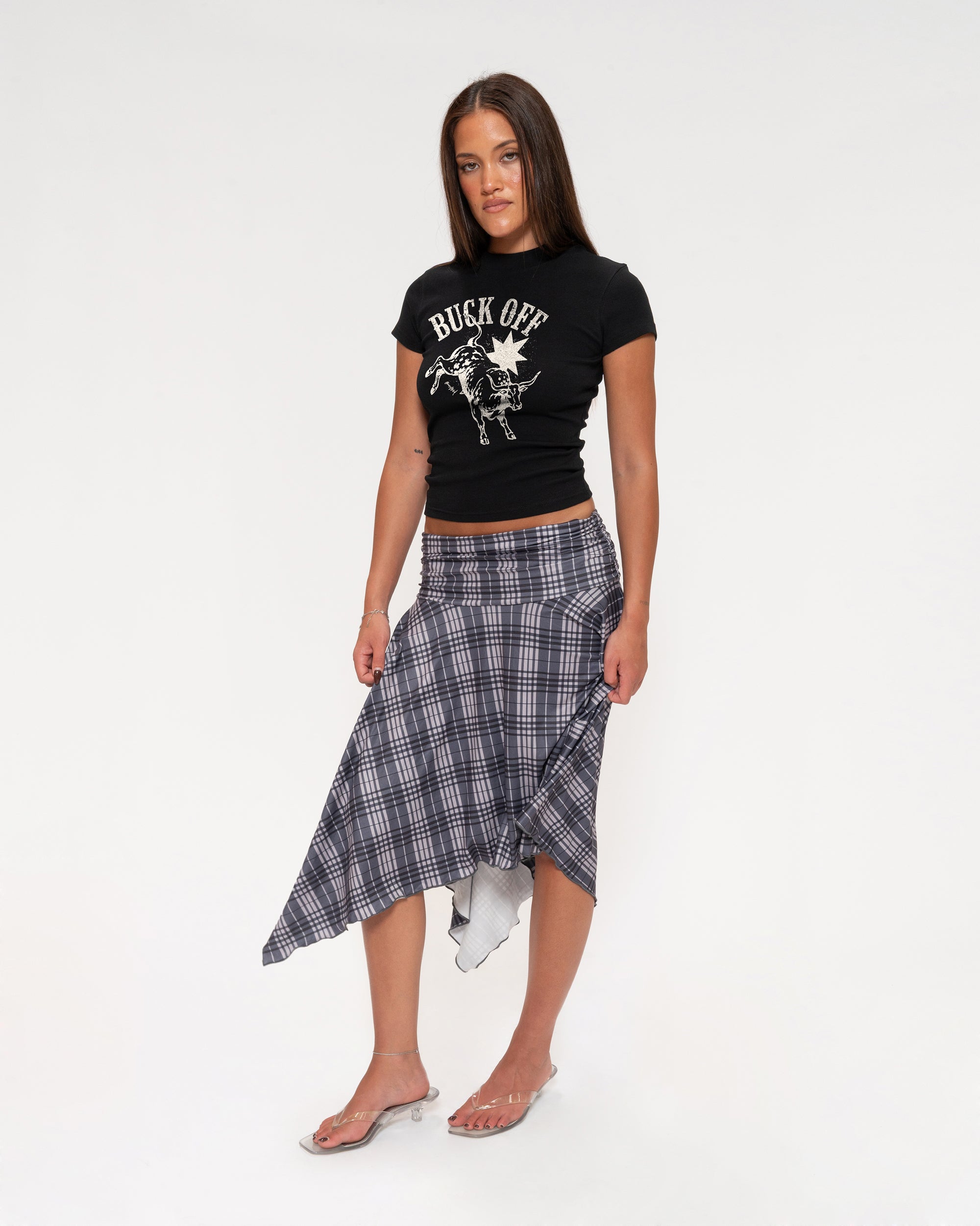 Buck Off Black Longline Baby Tee