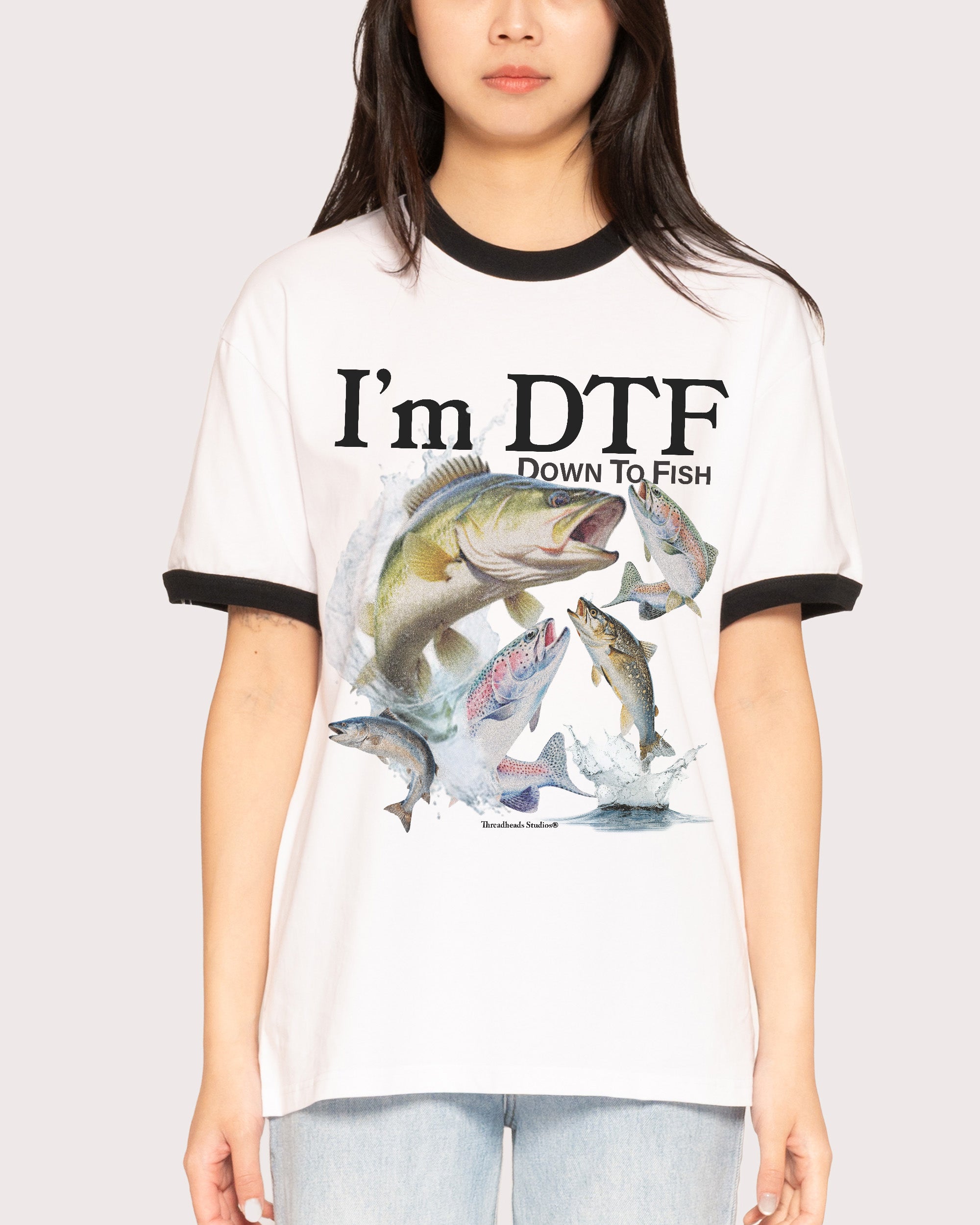 I’m DTF Black Ringer T-Shirt