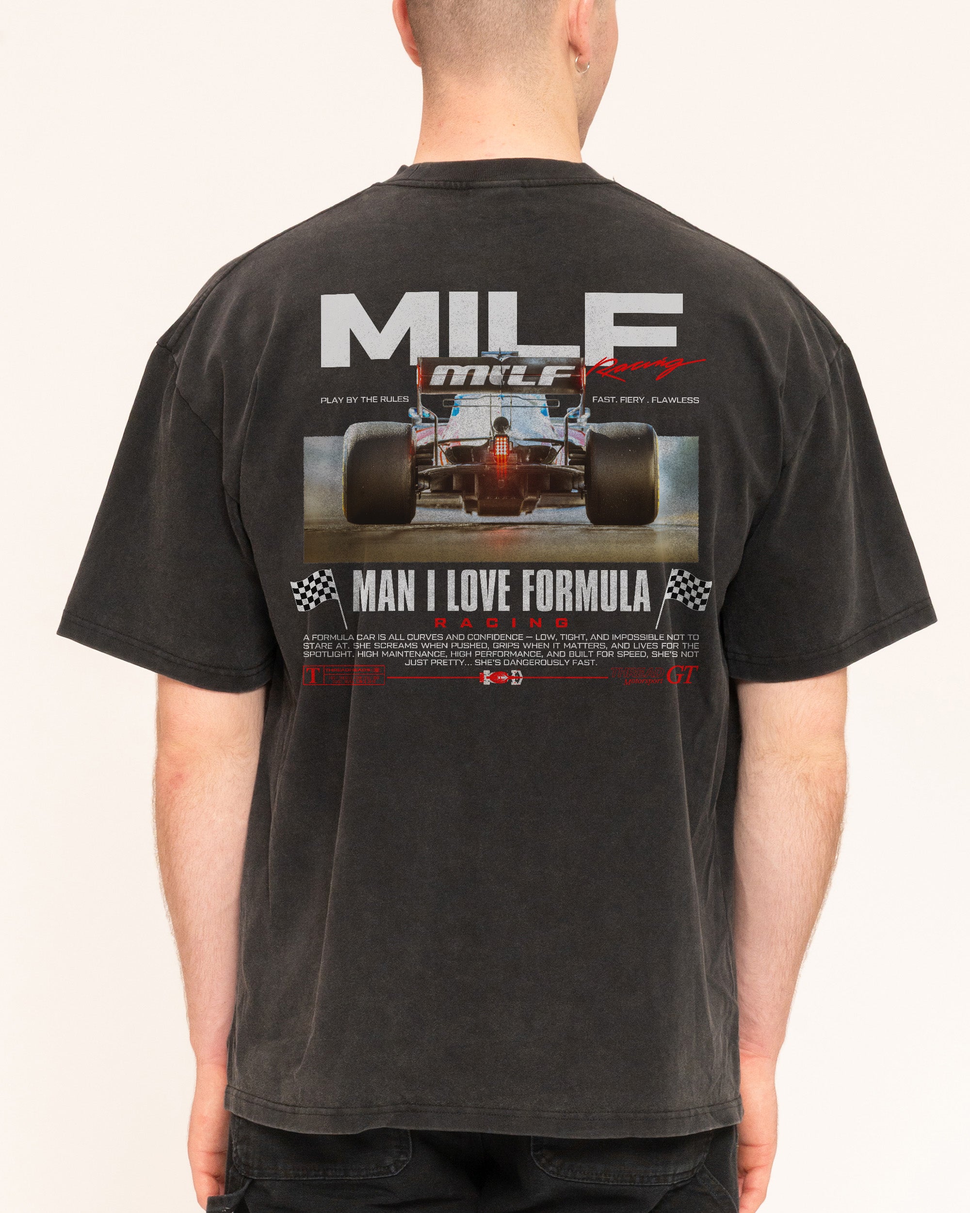 MILF Racing Black Oversized Tee