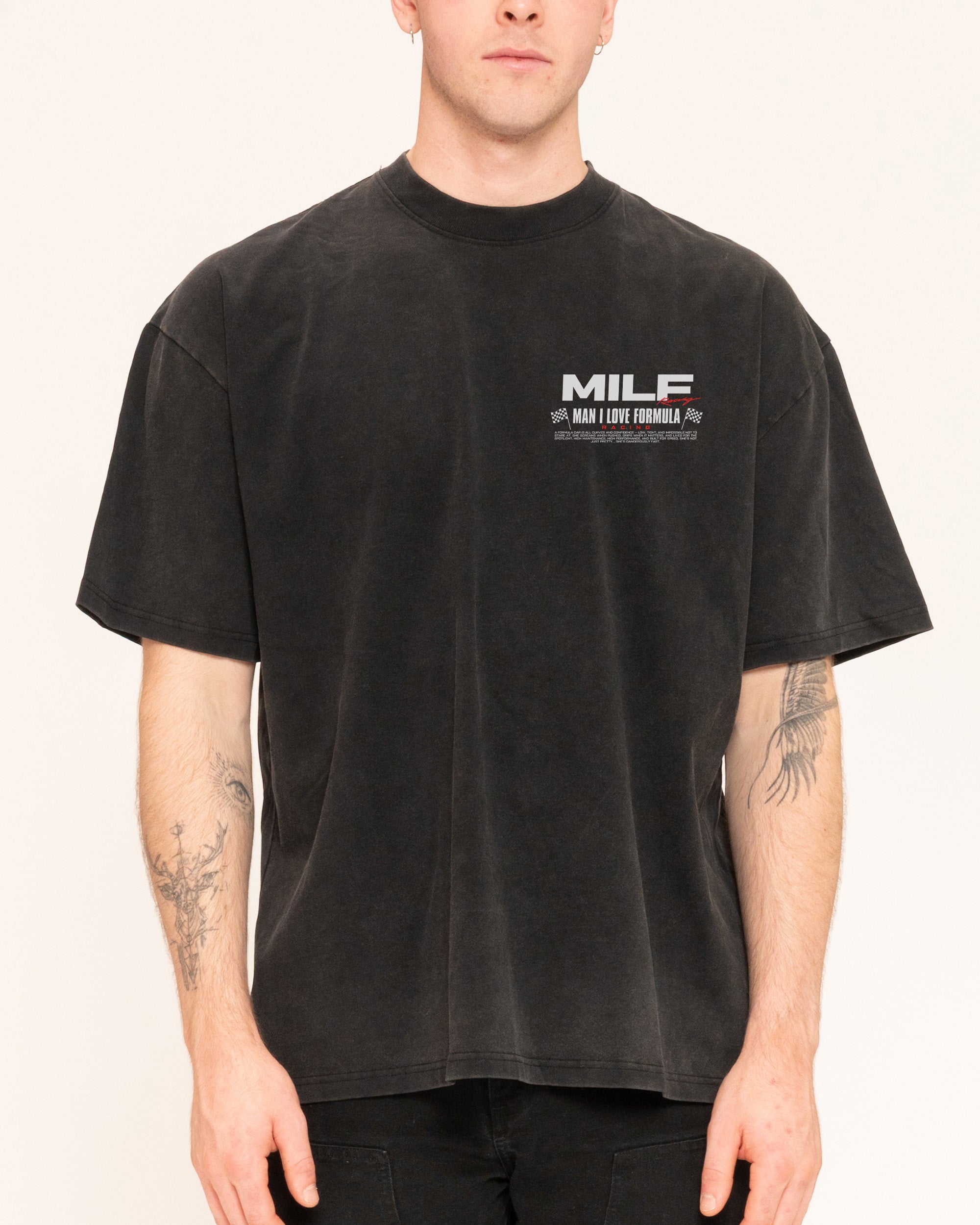 MILF Racing Black Oversized Tee