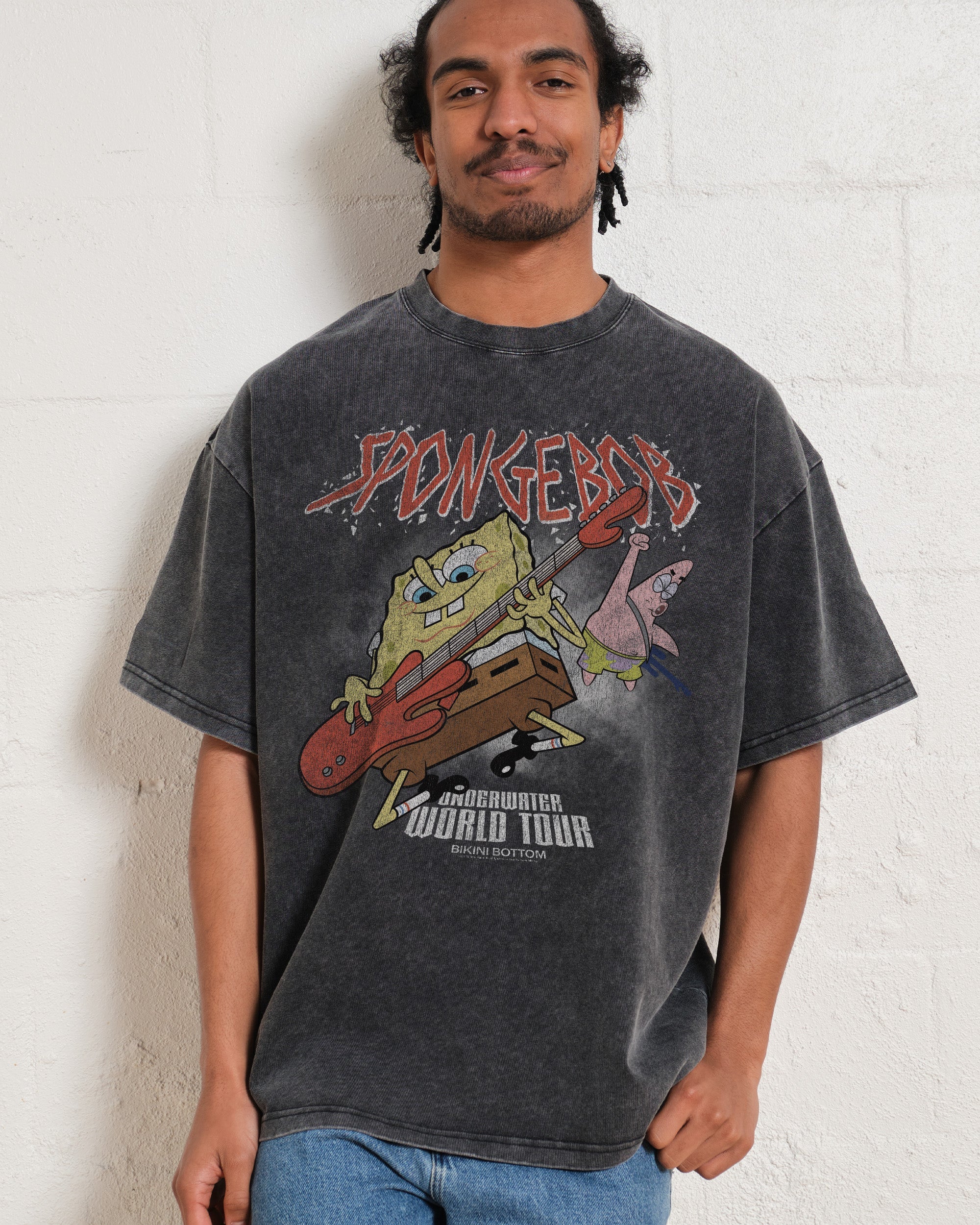 Spongebob’s World Tour Black Wash Tee