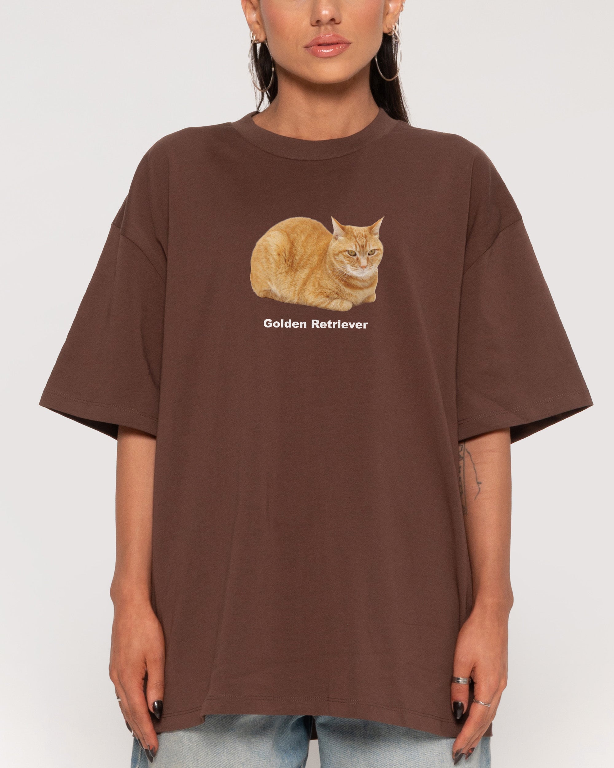 Golden Retriever Brown Oversized Tee