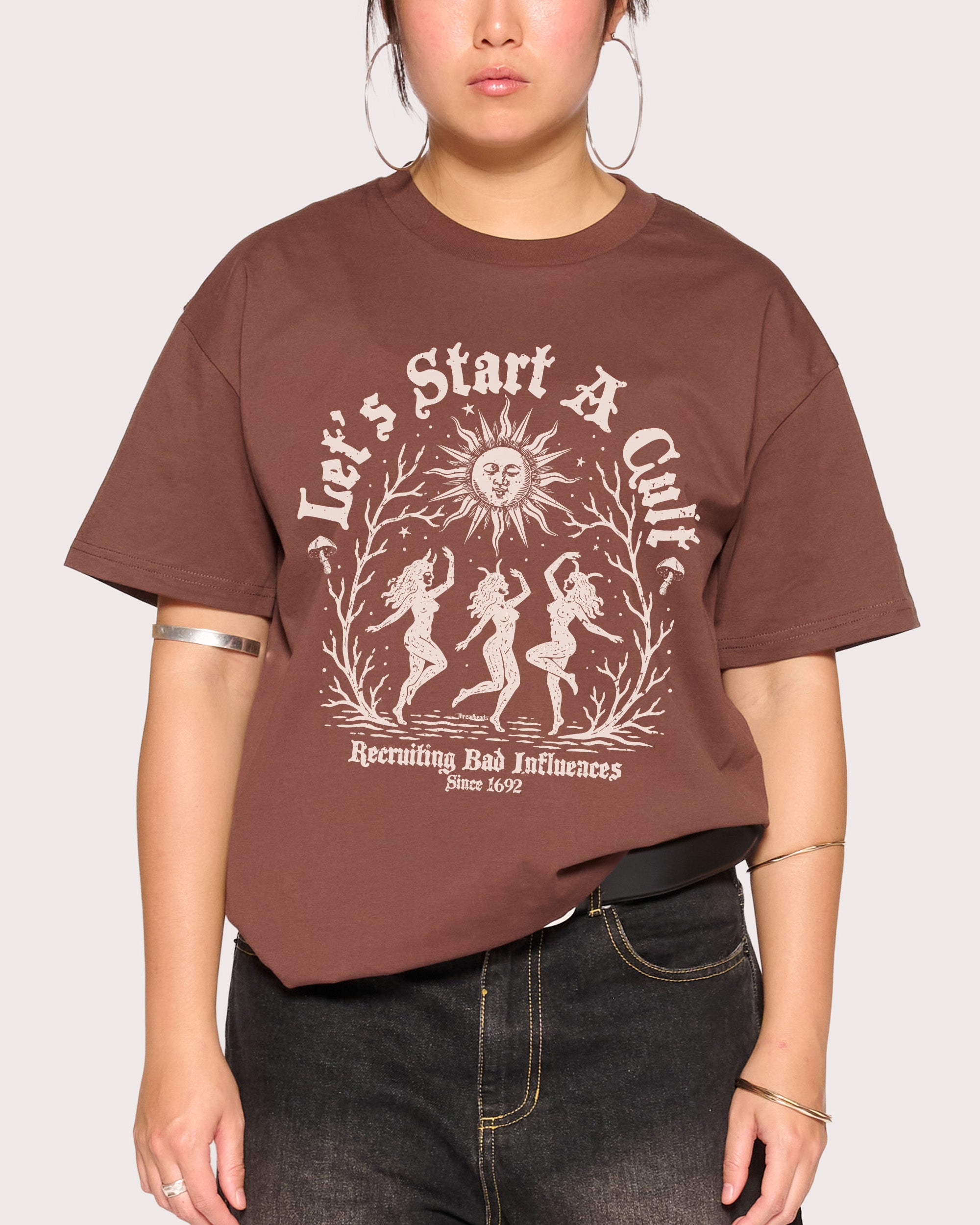 Let's Start a Cult Brown T-Shirt