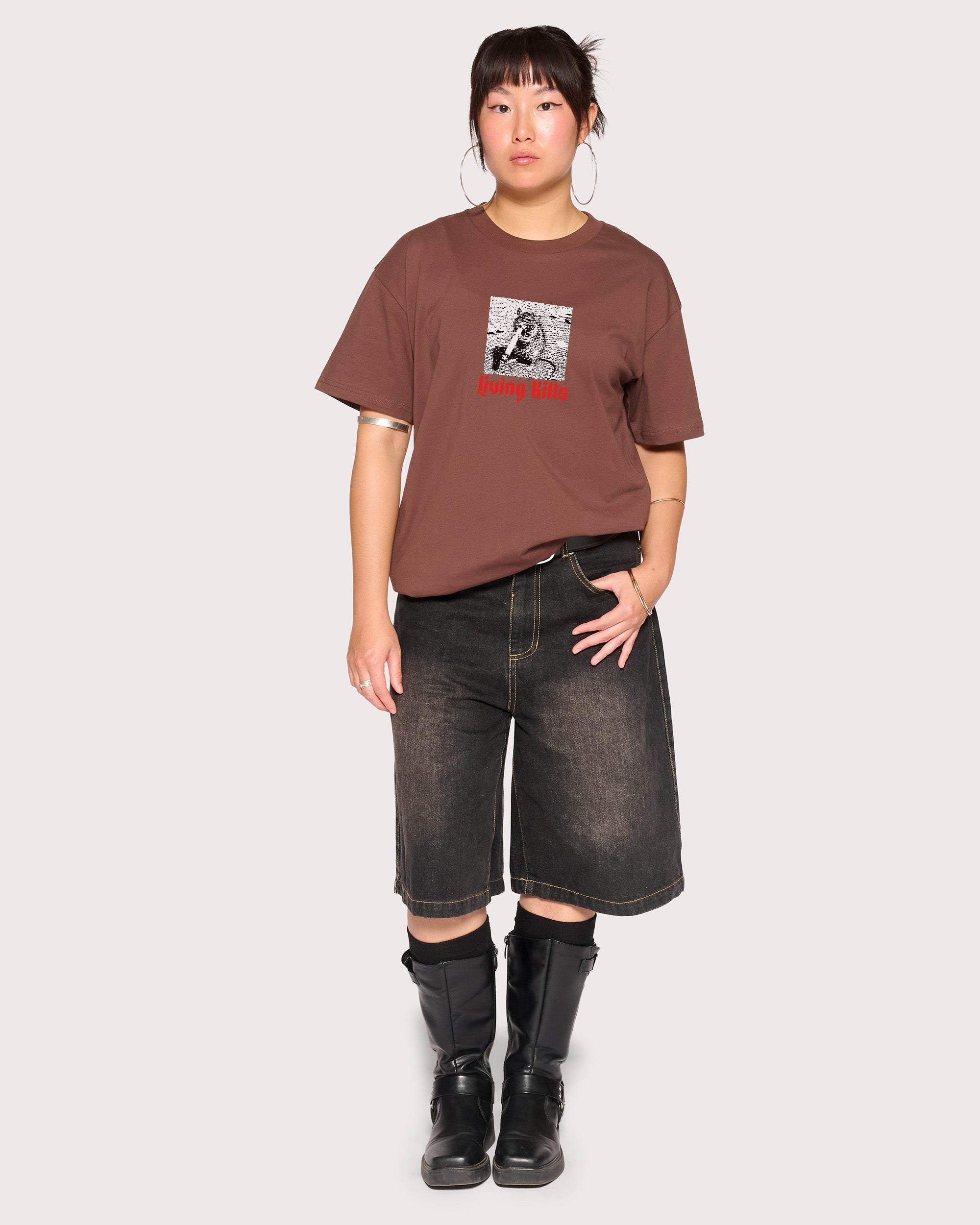 Living Kills Brown T-Shirt