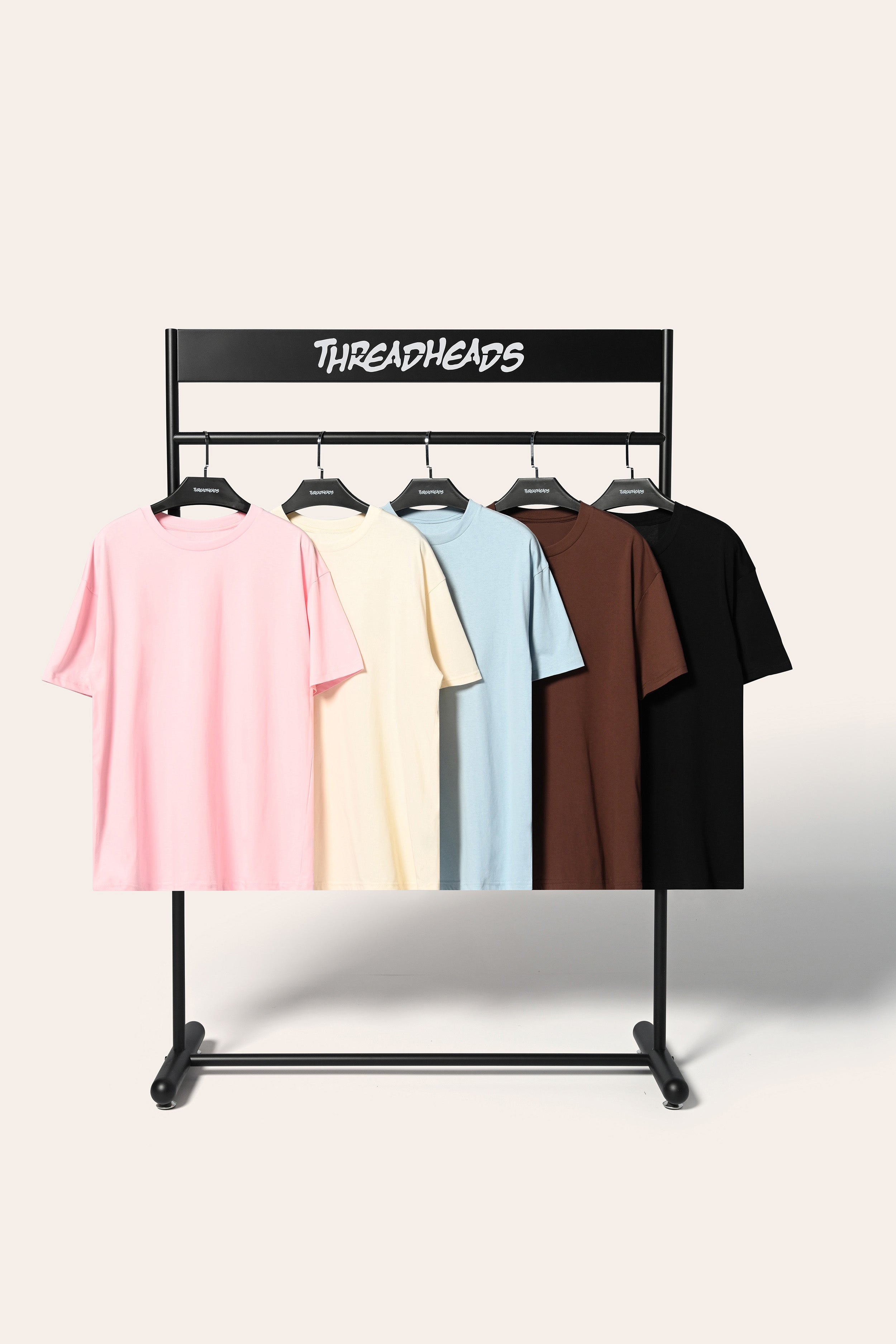 Classic Tee 5 Pack: Pale Blue, Natural, Pink, Brown, Black
