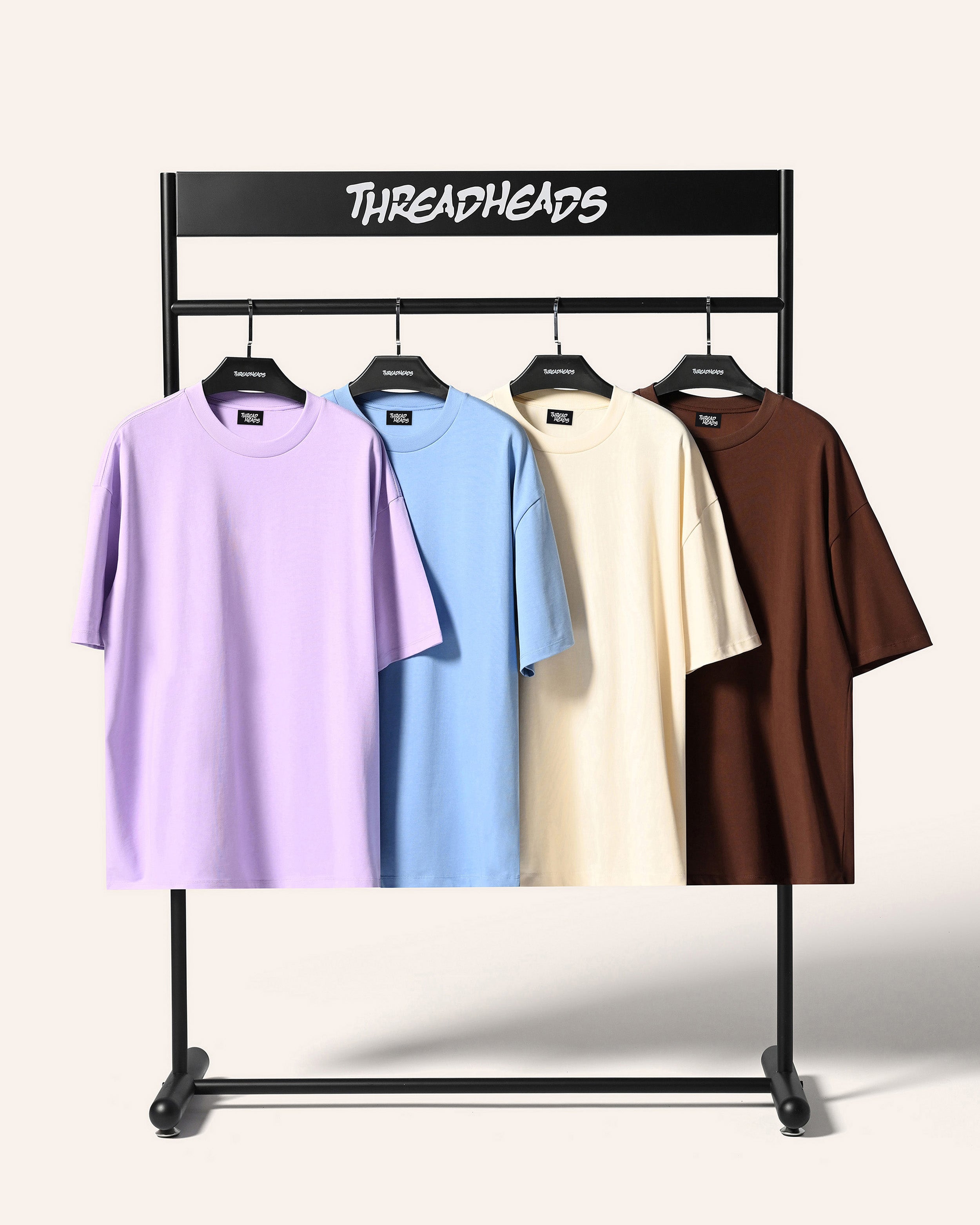 Oversized Tee 4 Pack: Powder Blue, Lilac, Natural, Brown