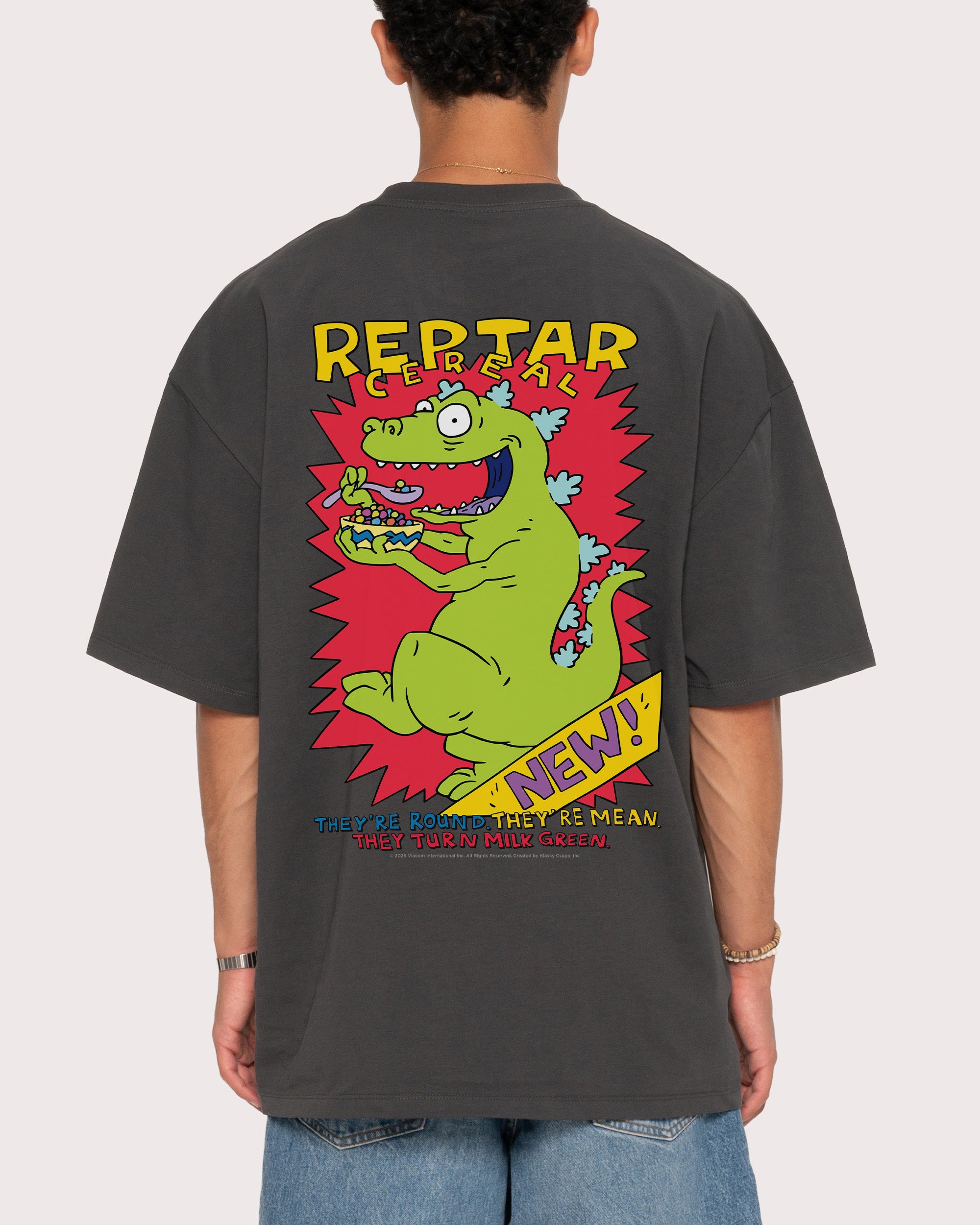 Reptar Cereal Charcoal Oversized Tee
