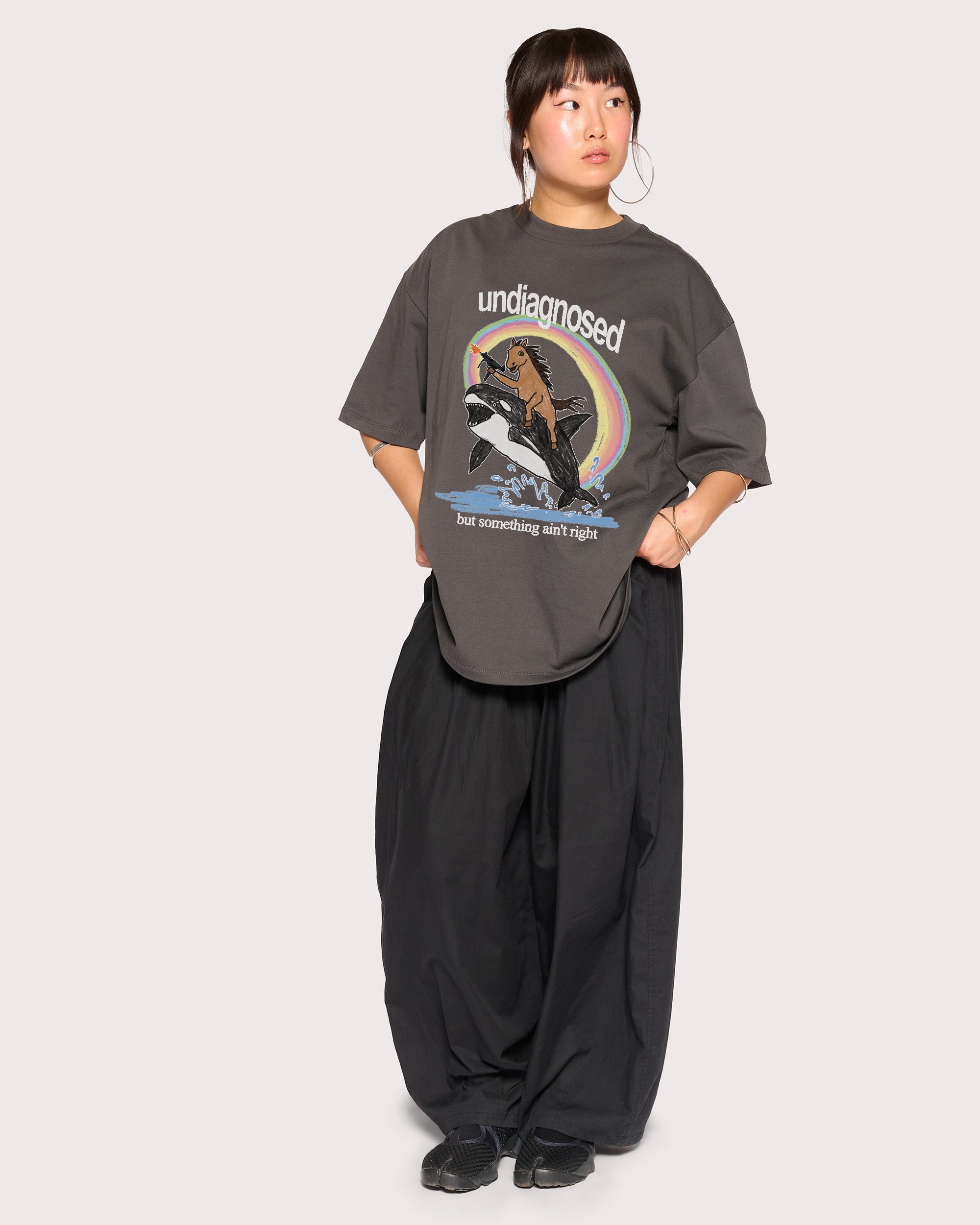Undiagnosed Charcoal Oversized Tee