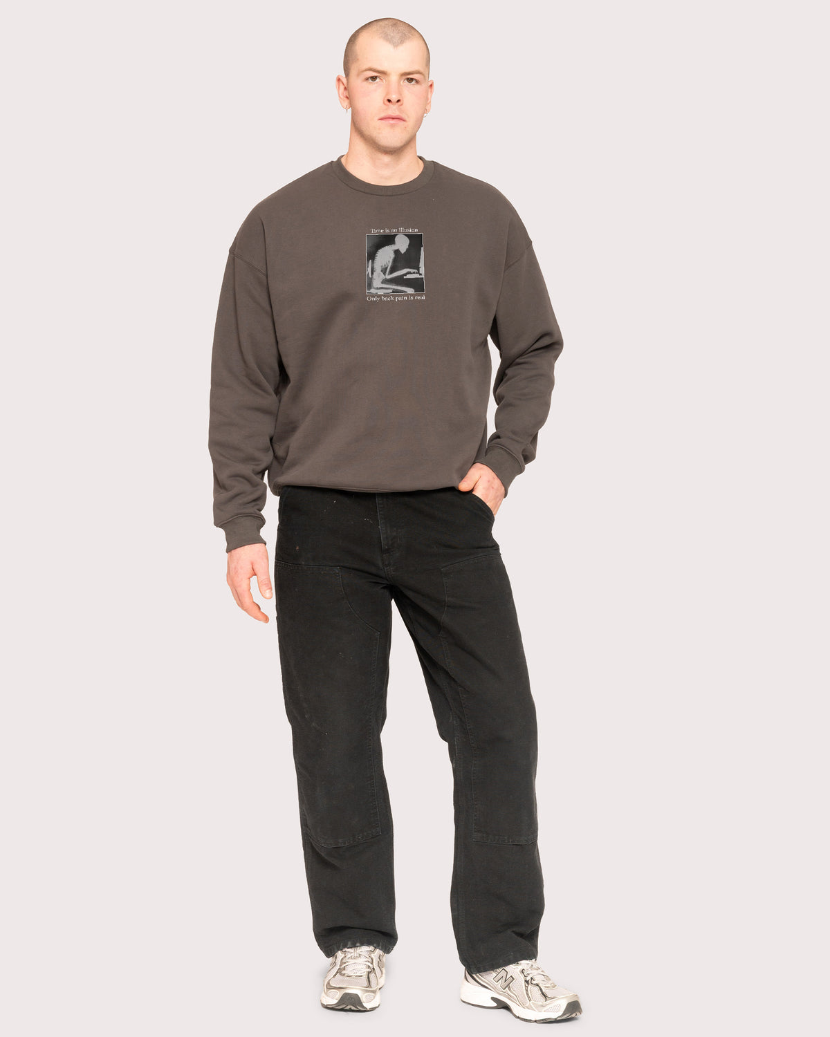 Time is an illusion Charcoal Sweatshirt