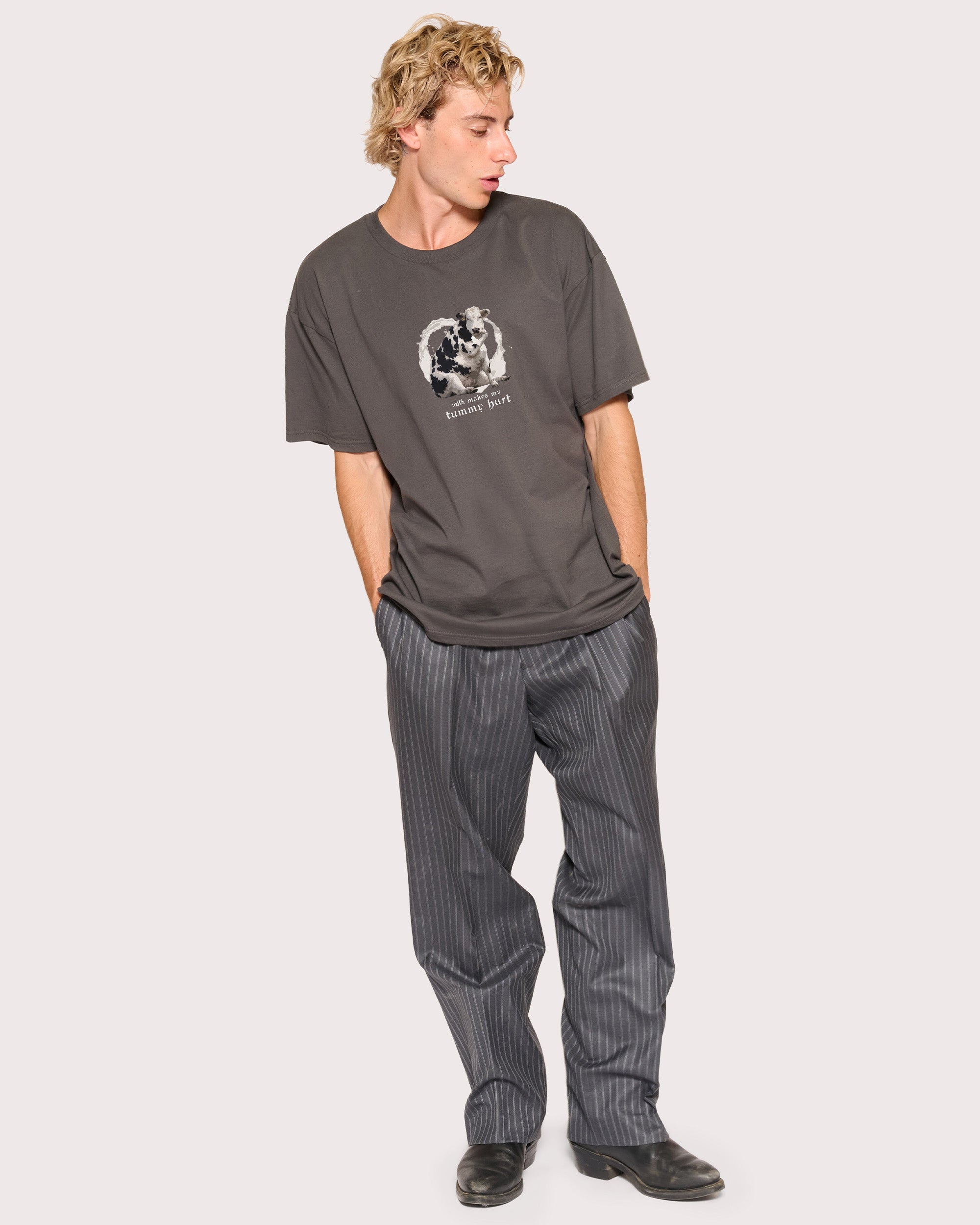 Milk Makes My Tummy Hurt Charcoal T-Shirt
