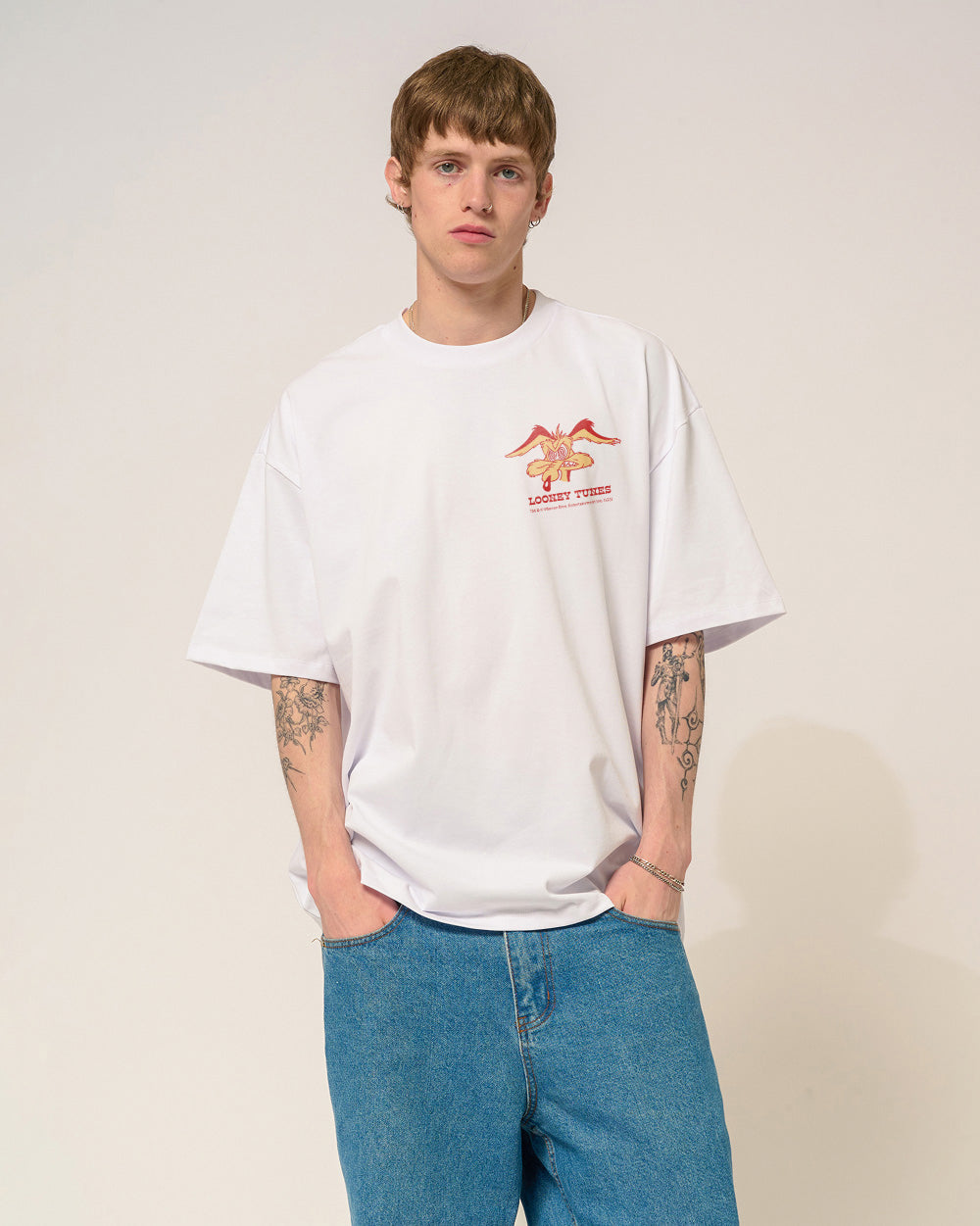 Wanted: Wile E Coyote Oversized Tee Threadheads Australia #colour_white