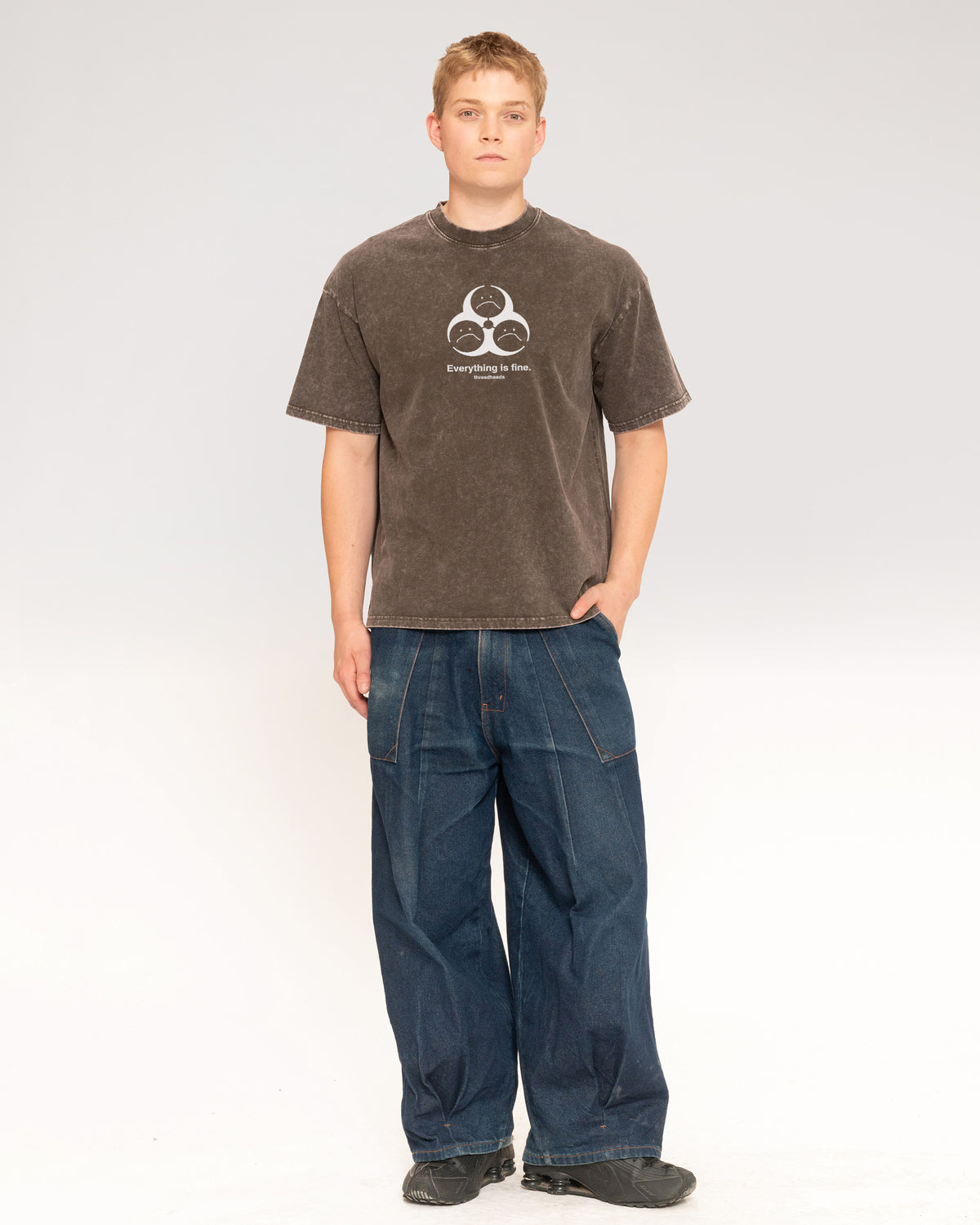 Everything Is Fine Biohazard Oversized Tee