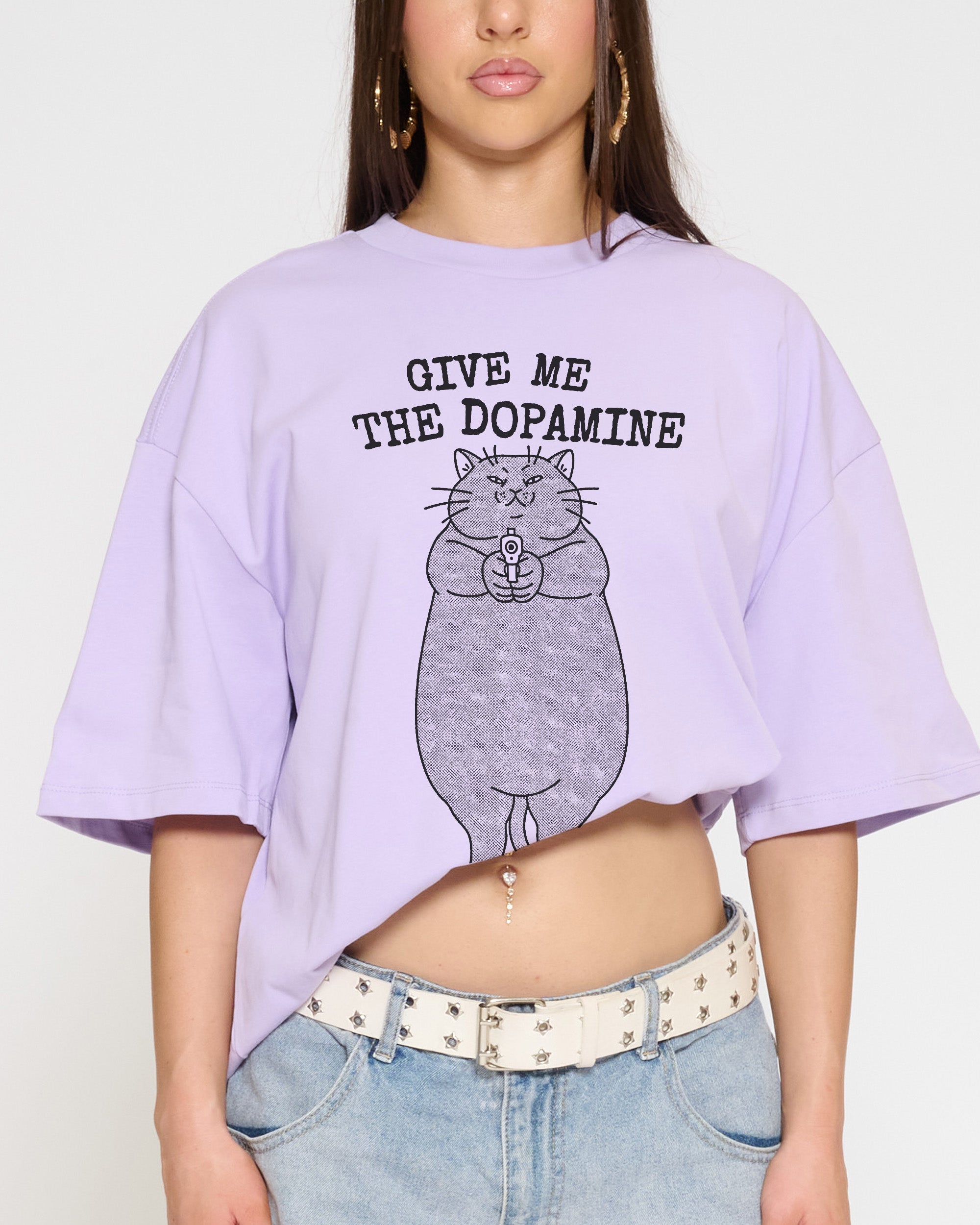 Give Me The Dopamine Lilac Oversized Tee