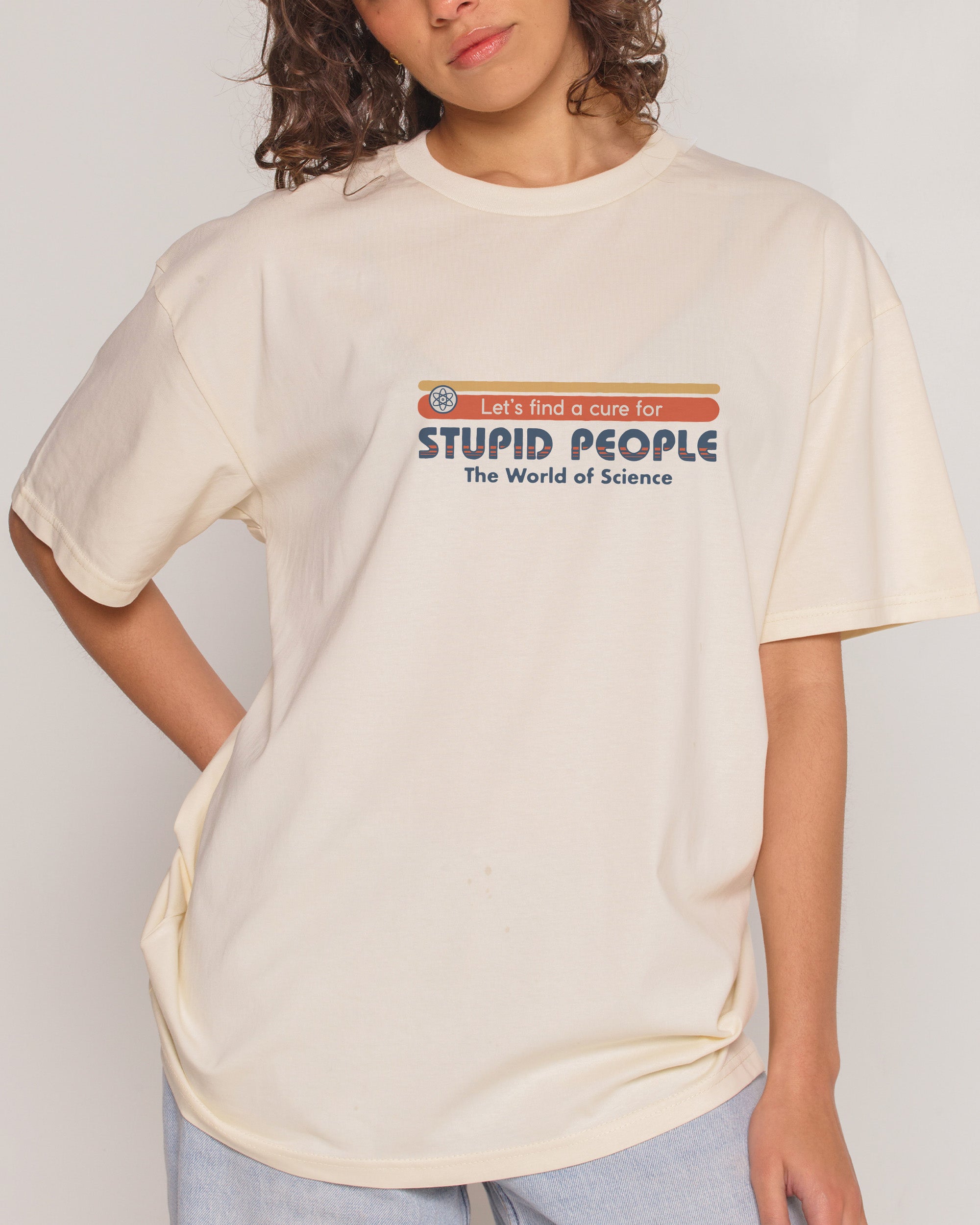 Let's Find a Cure for Stupid People Front and Back T-Shirt – view 2