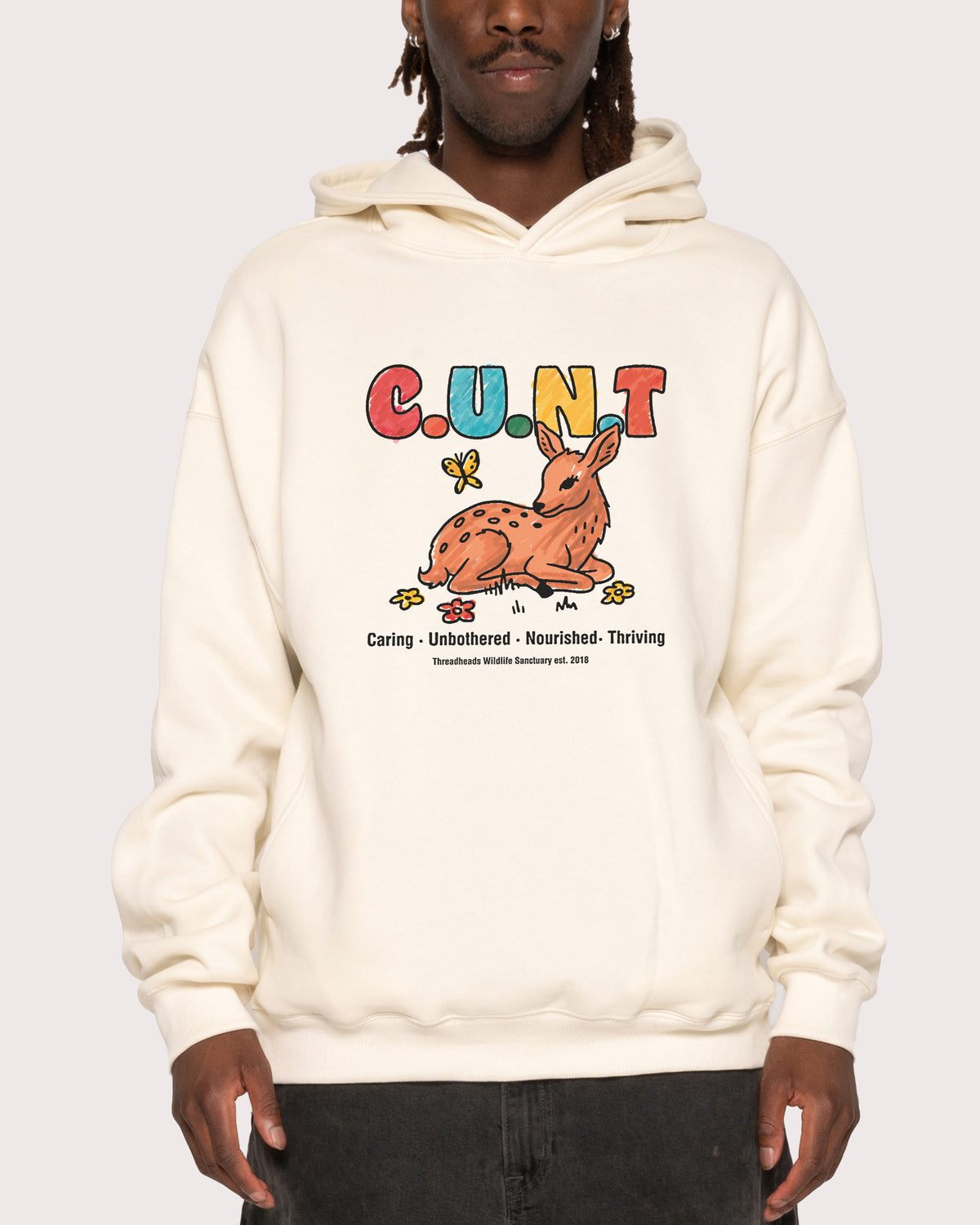 Caring Unbothered Nourished Thriving Natural Hoodie