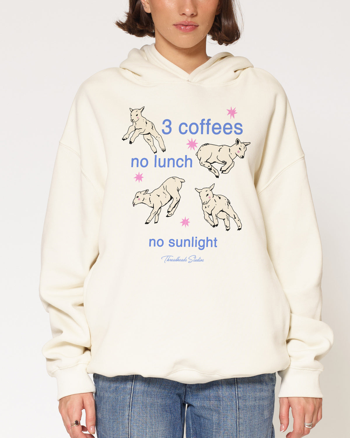 3 coffees Natural Hoodie