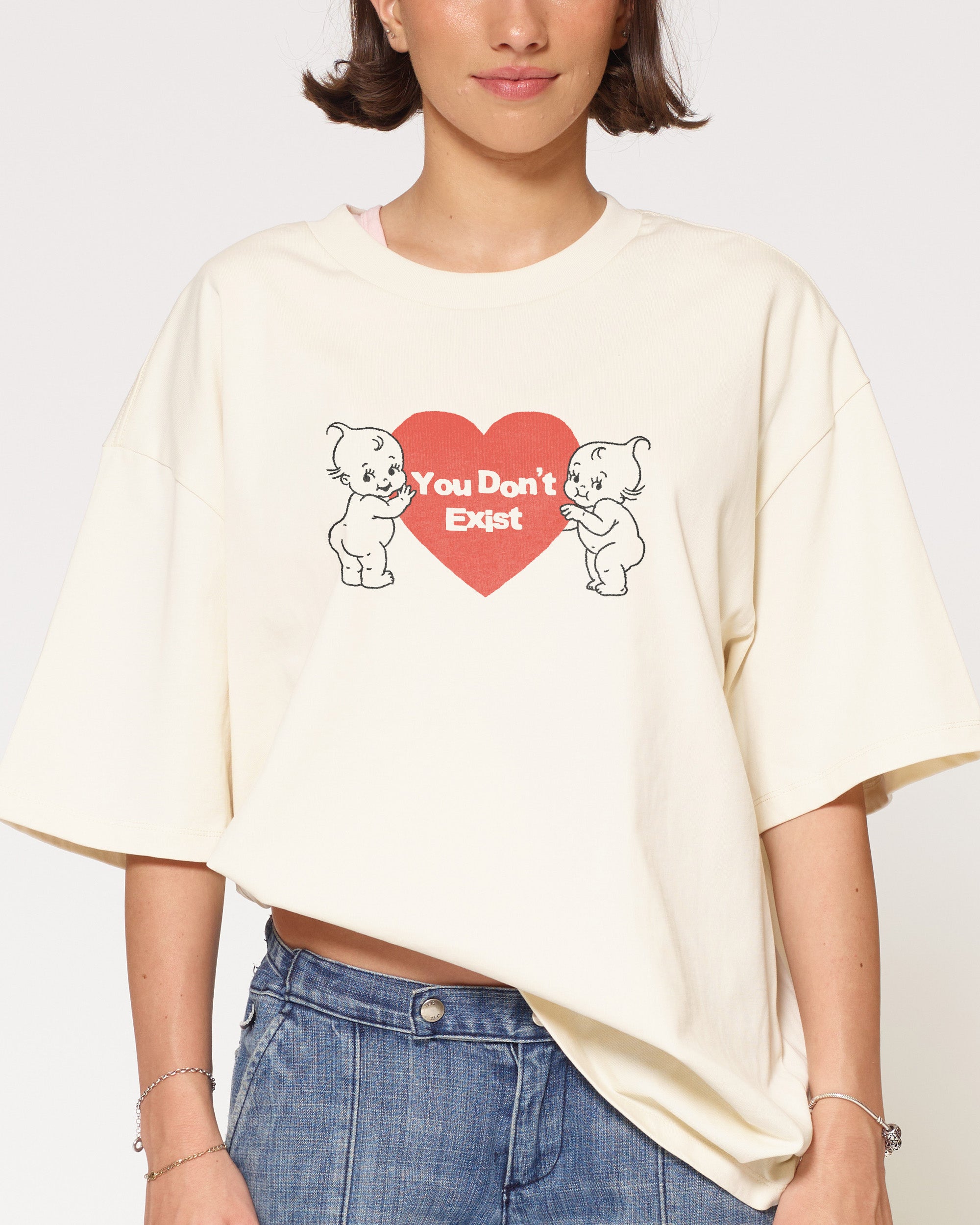 You Don’t Exist Natural Oversized Tee